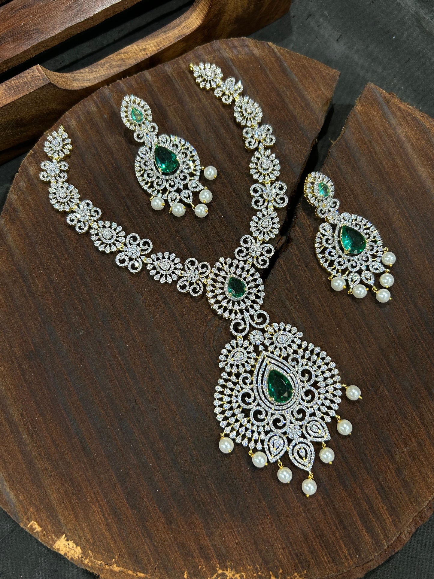 American Diamond Stones Bridal Necklace