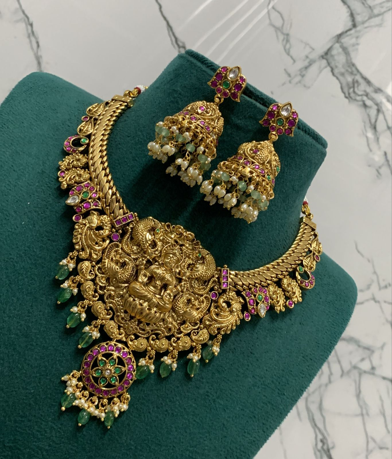 Nakshi Work with Jaadu Kundan Stones Bridal Necklace