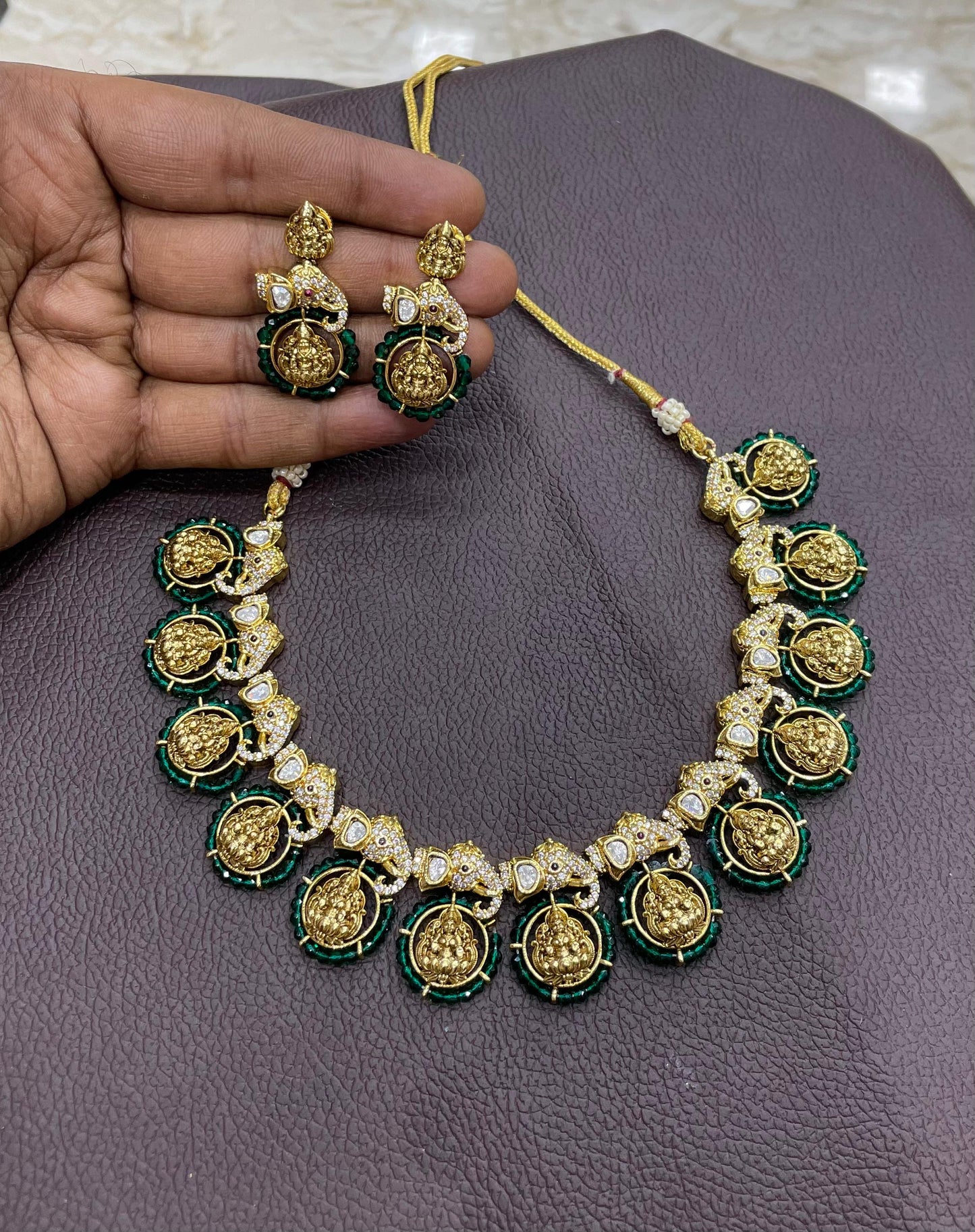 Nakshi Work with AD Stones Necklace