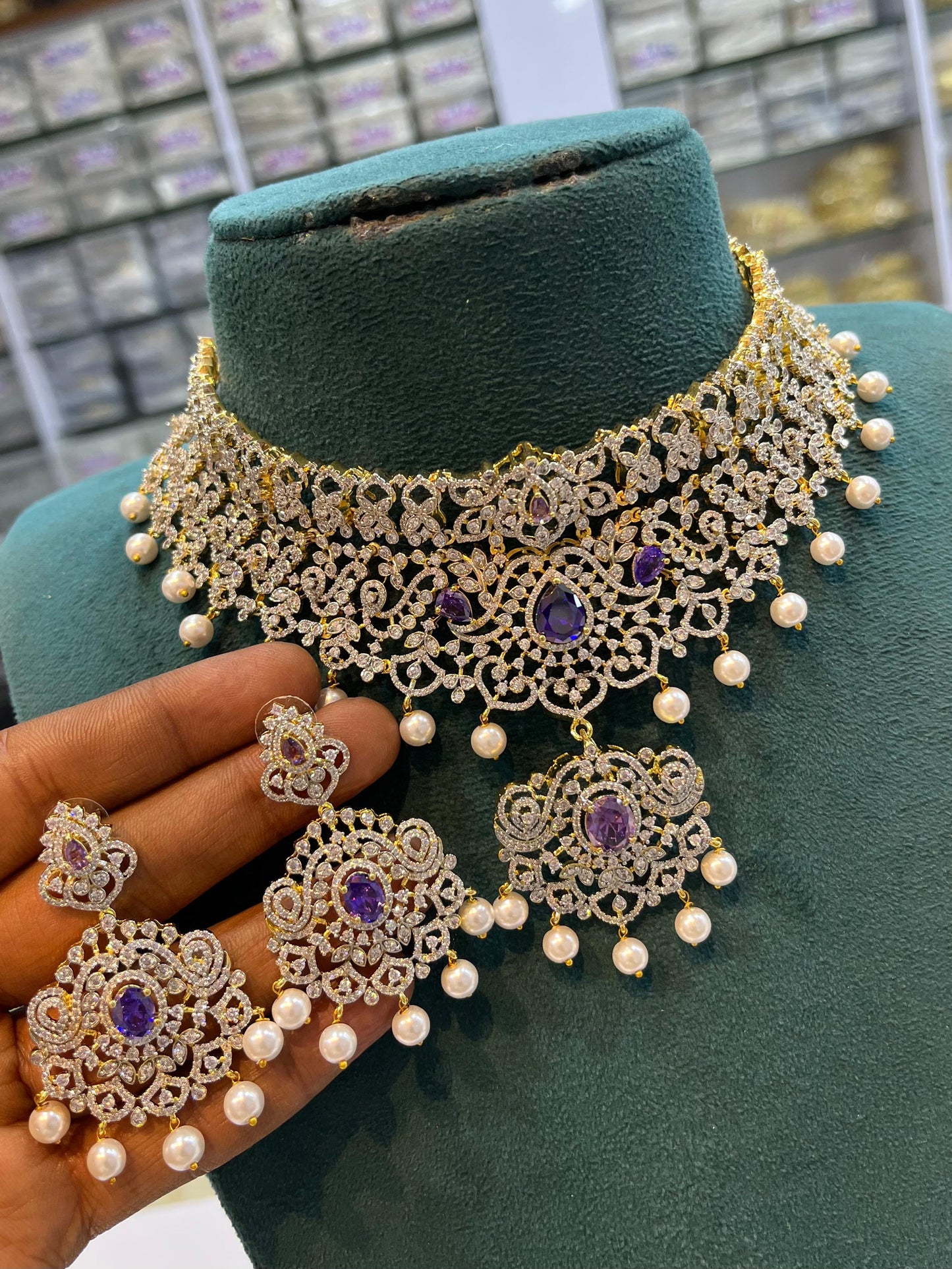 American Diamond Stones Bridal Choker