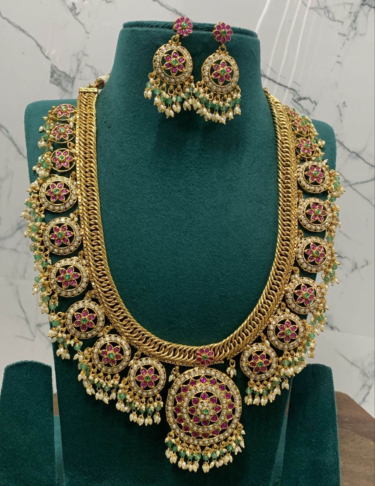 Jaadu Kundan Stones Bridal Haram - Nakshatra Jewels