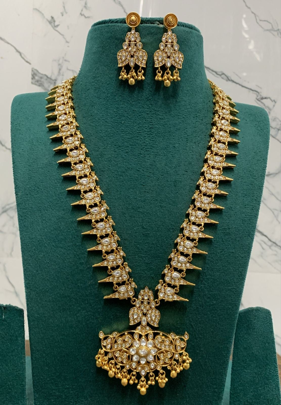 Nakshi Work with Kempu Stones Two Sided Haram