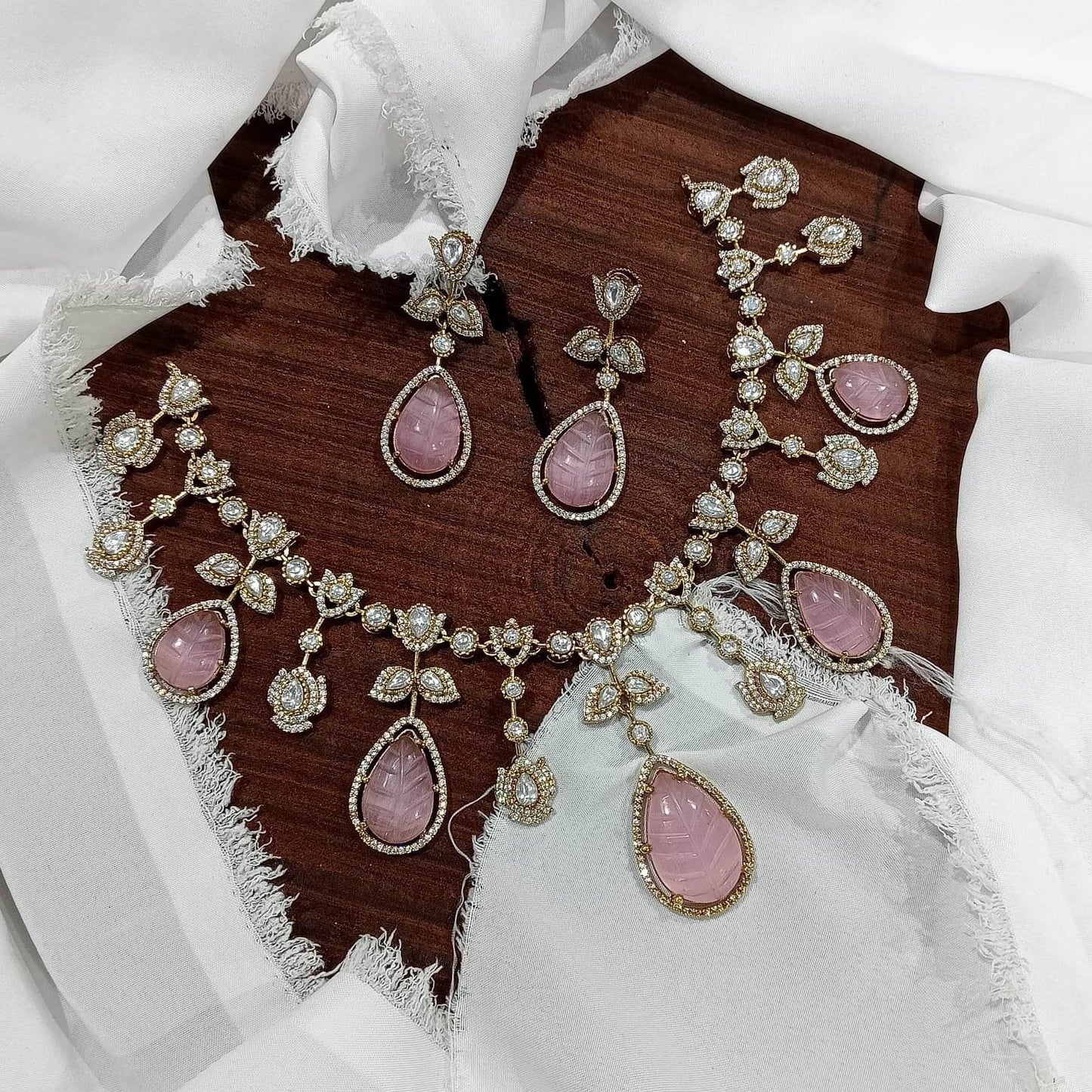 Victorian Polish AD Stones Necklace - Nakshatra Jewels