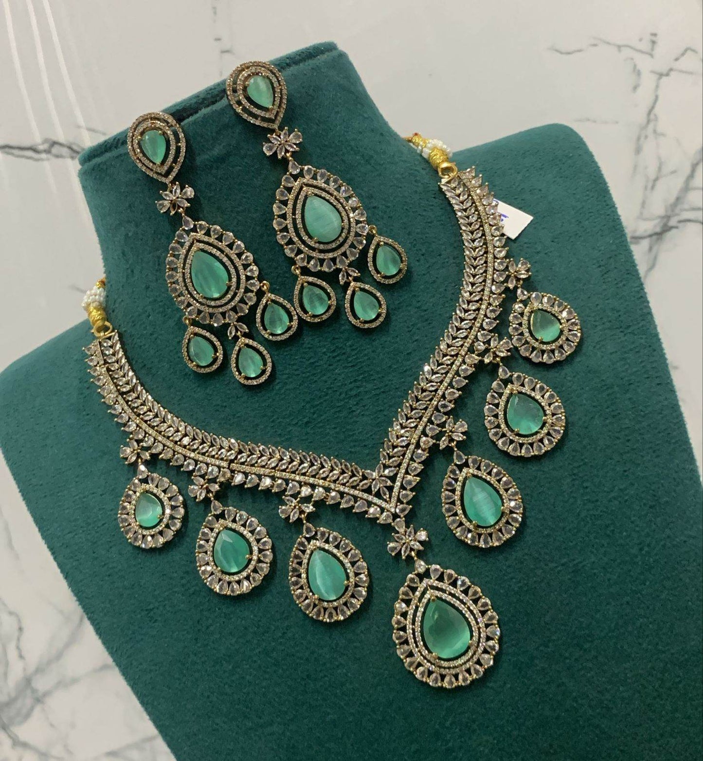 Victorian Polish AD Stones Necklace - Nakshatra Jewels