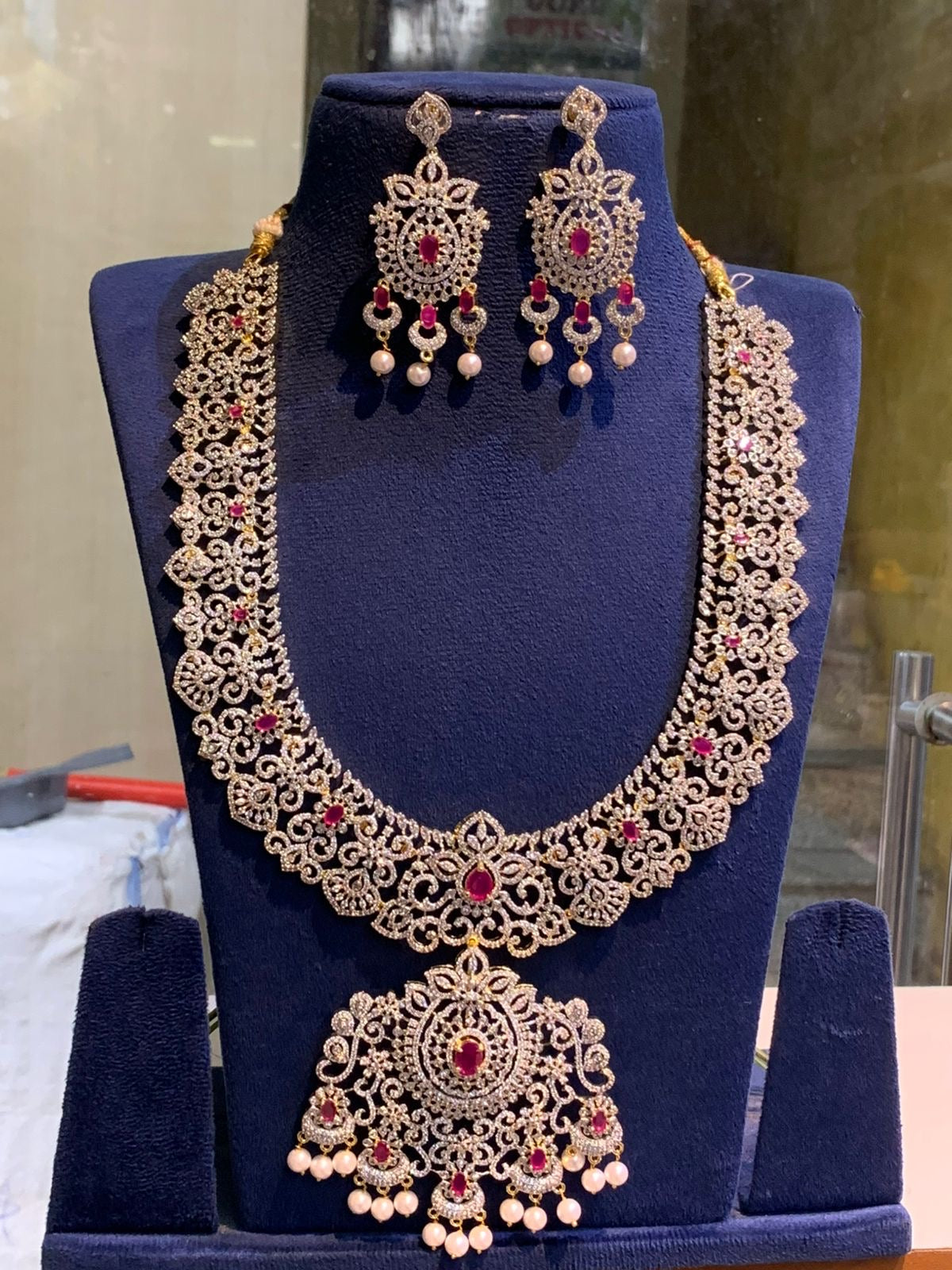 American Diamond Stones Bridal Haram