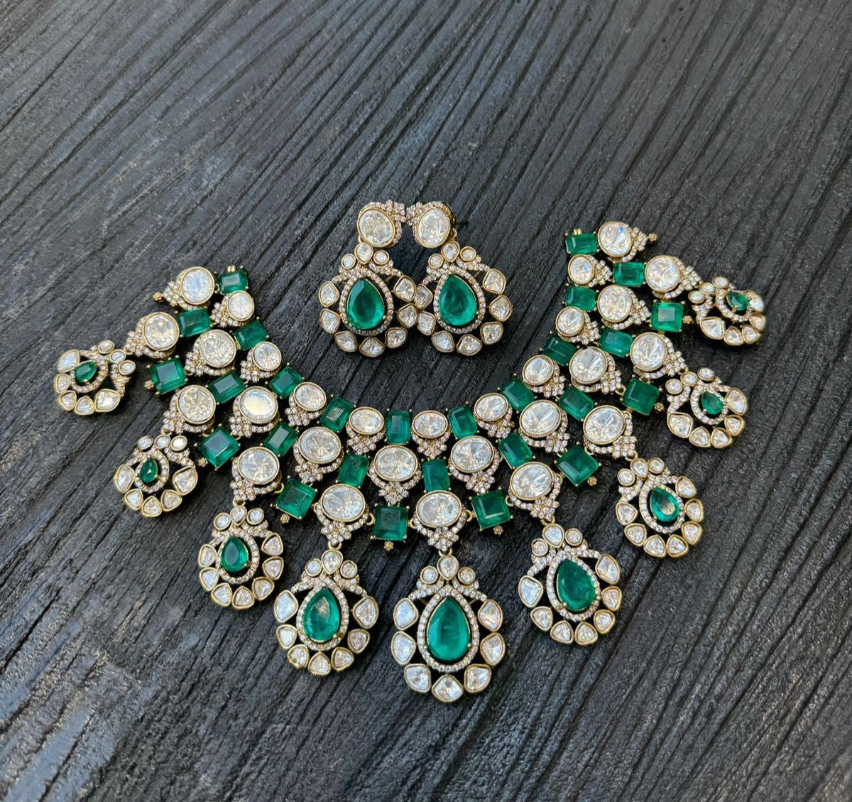 Mossianite and AD Stones Bridal Necklace