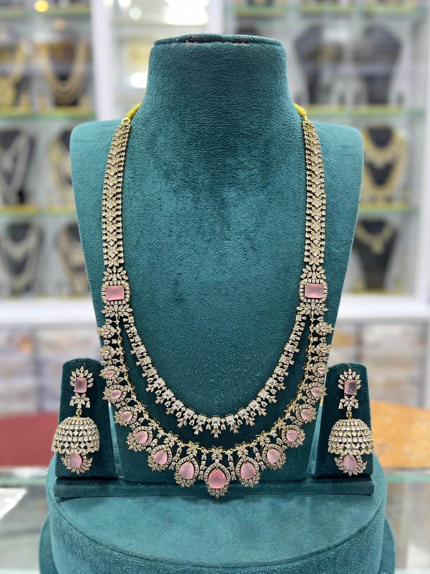 Victorian Polish with AD Stones Haram - Nakshatra Jewels
