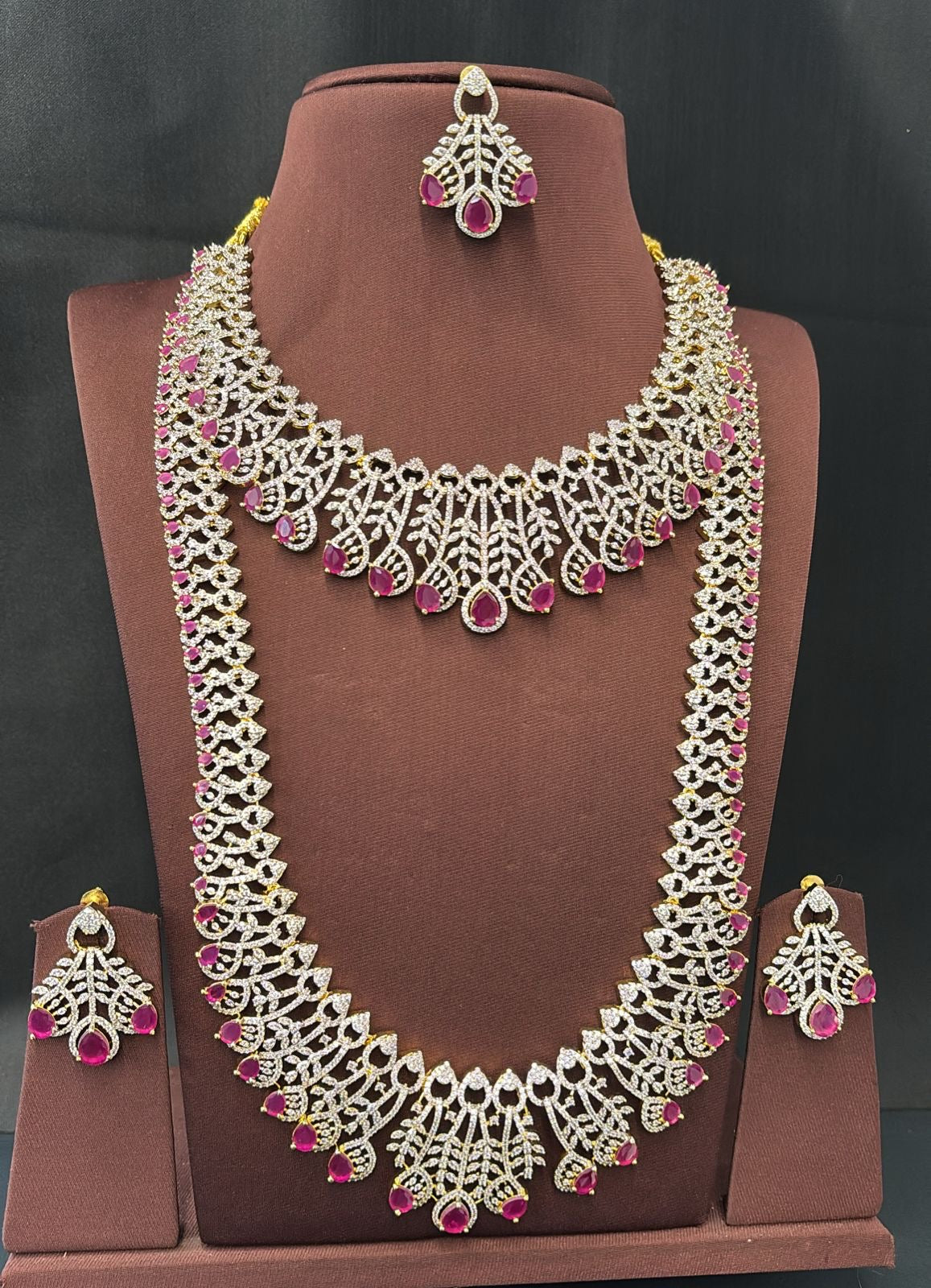 American Diamond Stones Bridal Combo Set