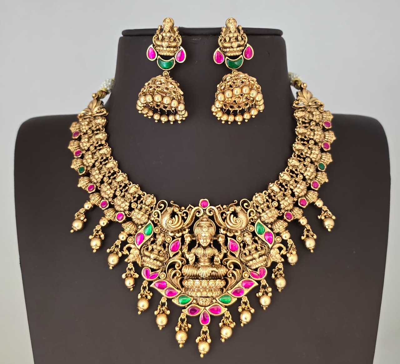 Nakshi Work with Kundan Stones Bridal Necklace