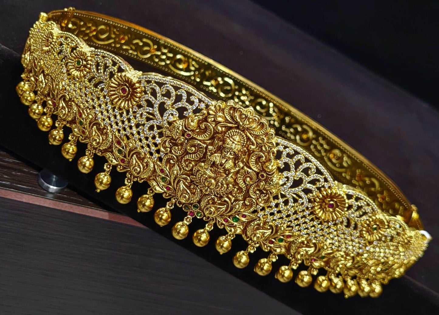 Nakshi Work with AD Stones Bridal Hip Belt (Gold Replica) - Nakshatra Jewels