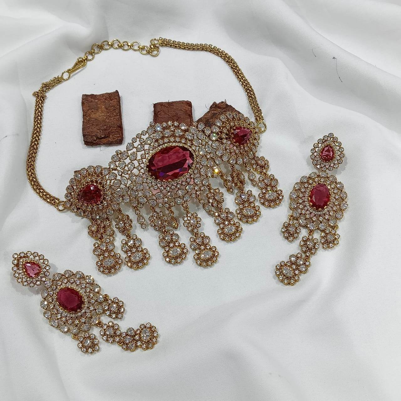 Victorian Polish with AD Stones Choker - Nakshatra Jewels