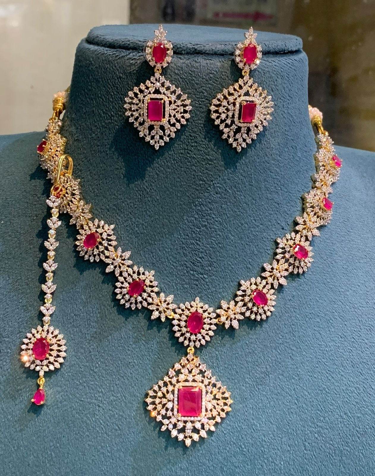 American Diamond Stones Necklace - Nakshatra Jewels