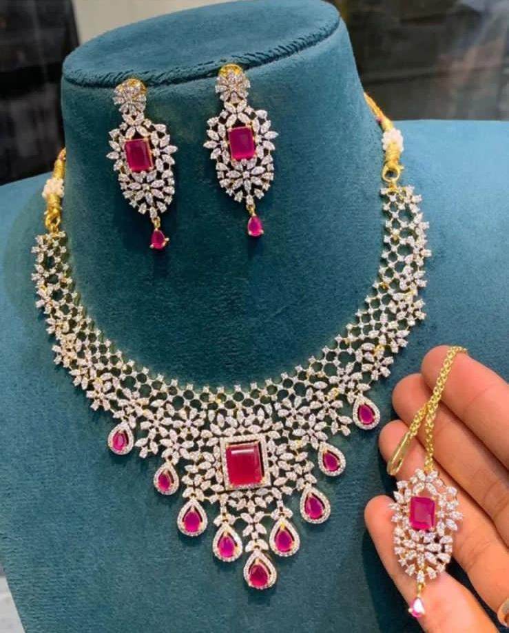 American Diamond Stones Necklace - Nakshatra Jewels