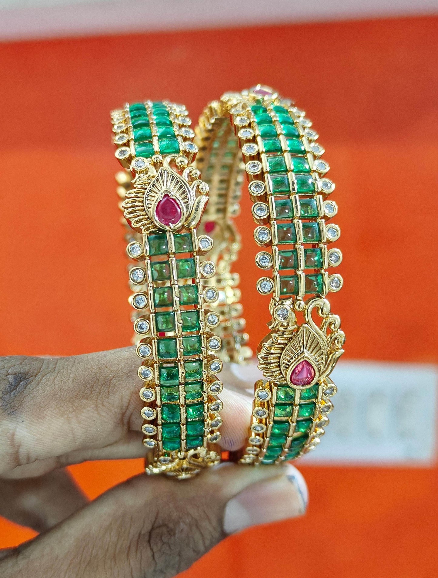 Premium Matt with AD Stones Bangles - Nakshatra Jewels