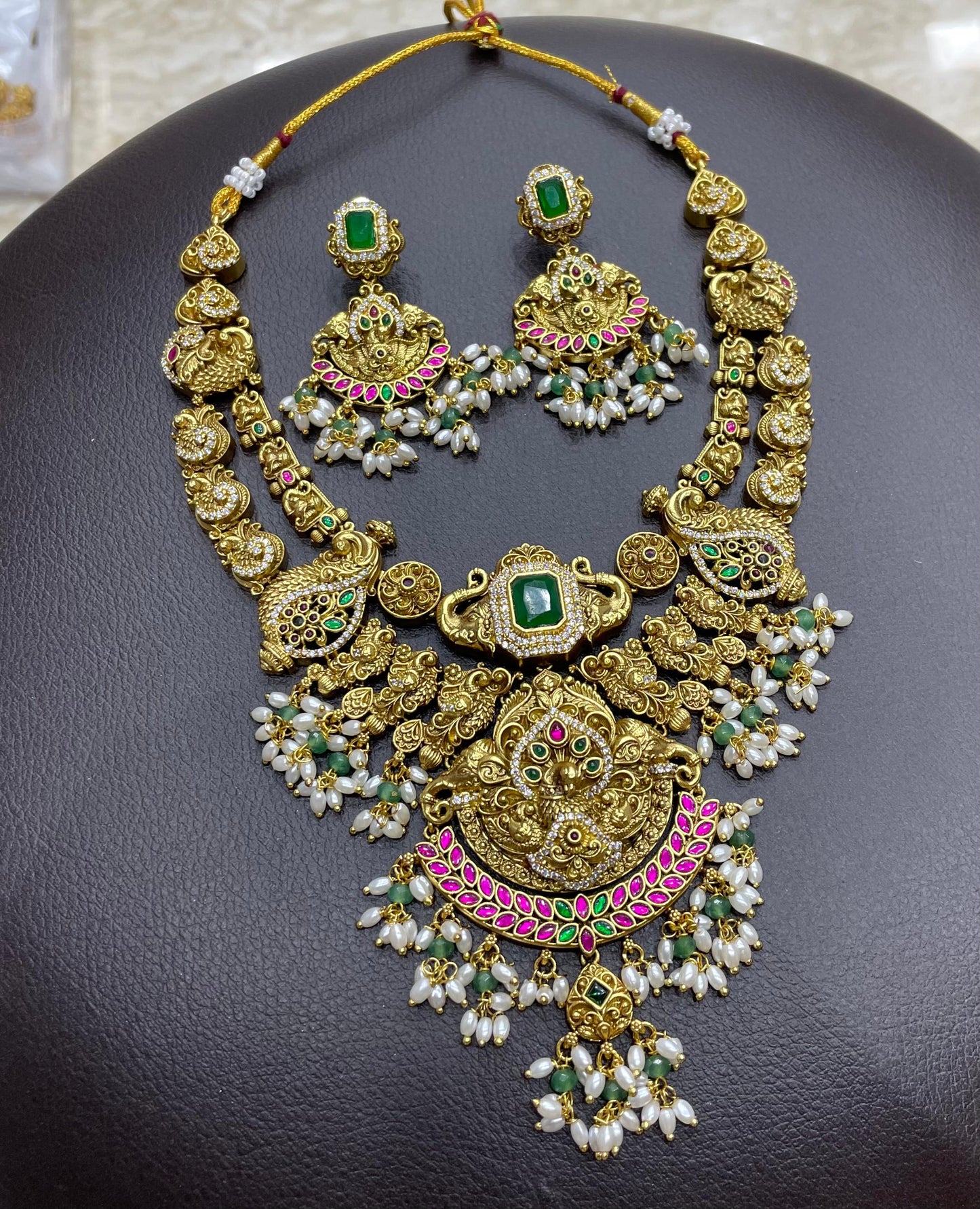 Nakshi Work with Kundan Stones Bridal Necklace