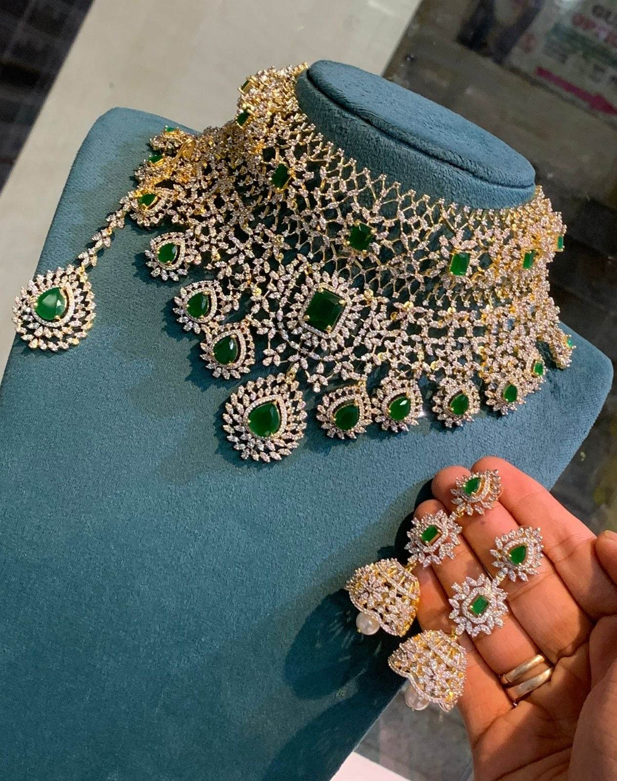 American Diamond Stones Bridal Choker - Nakshatra Jewels