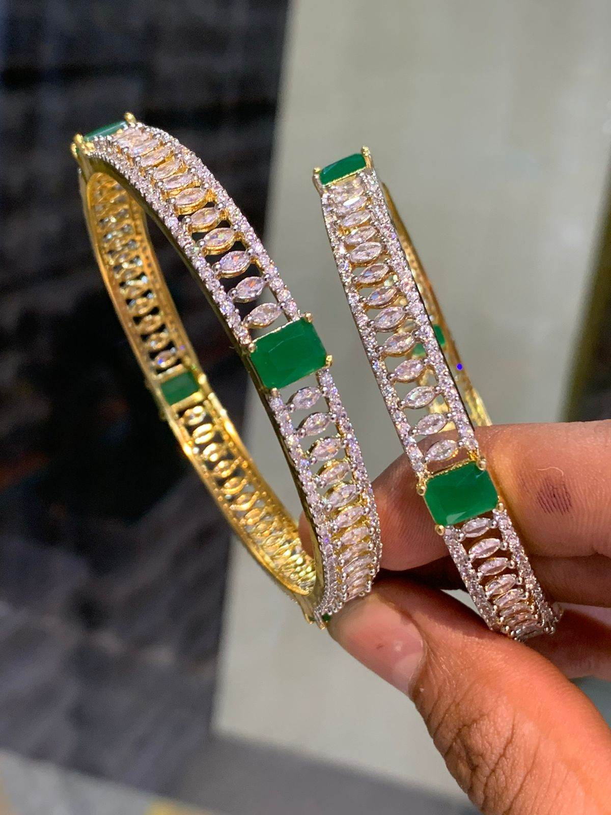 AD Stone Bangles - Nakshatra Jewels