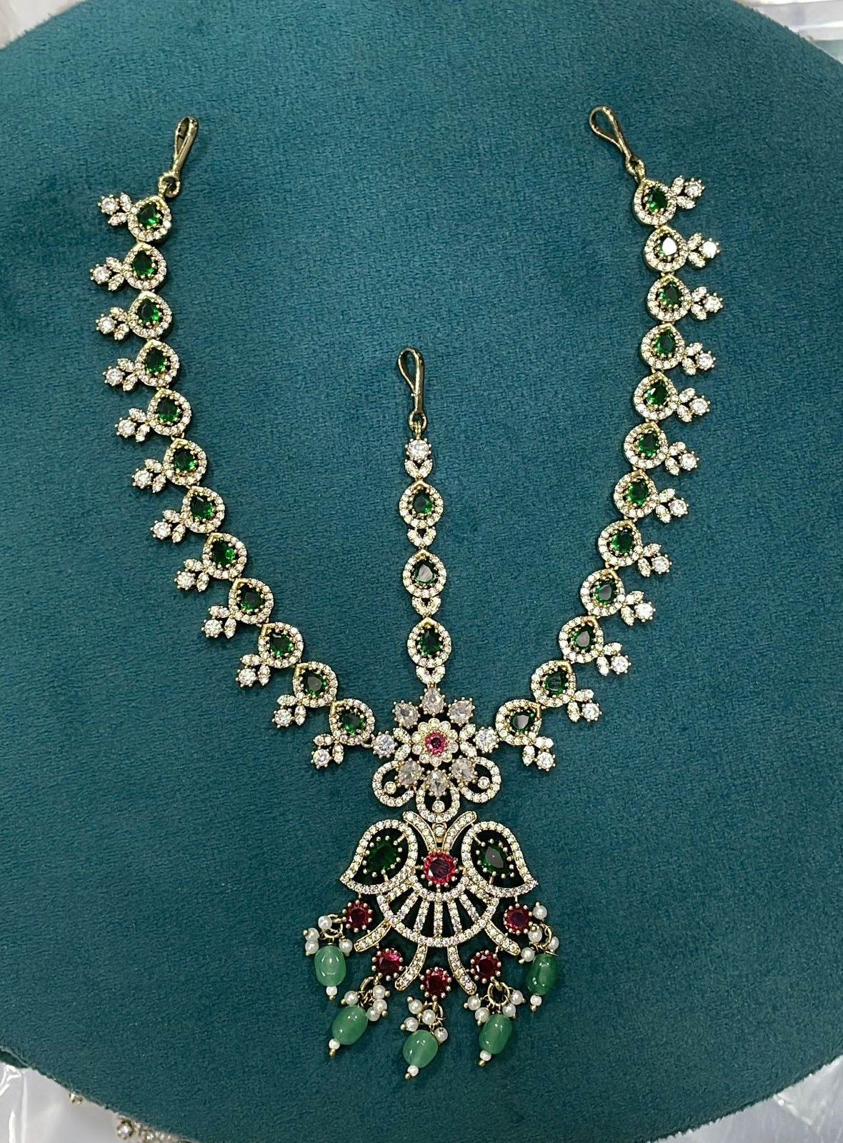 Victorian Polish AD Stones Headset - Nakshatra Jewels