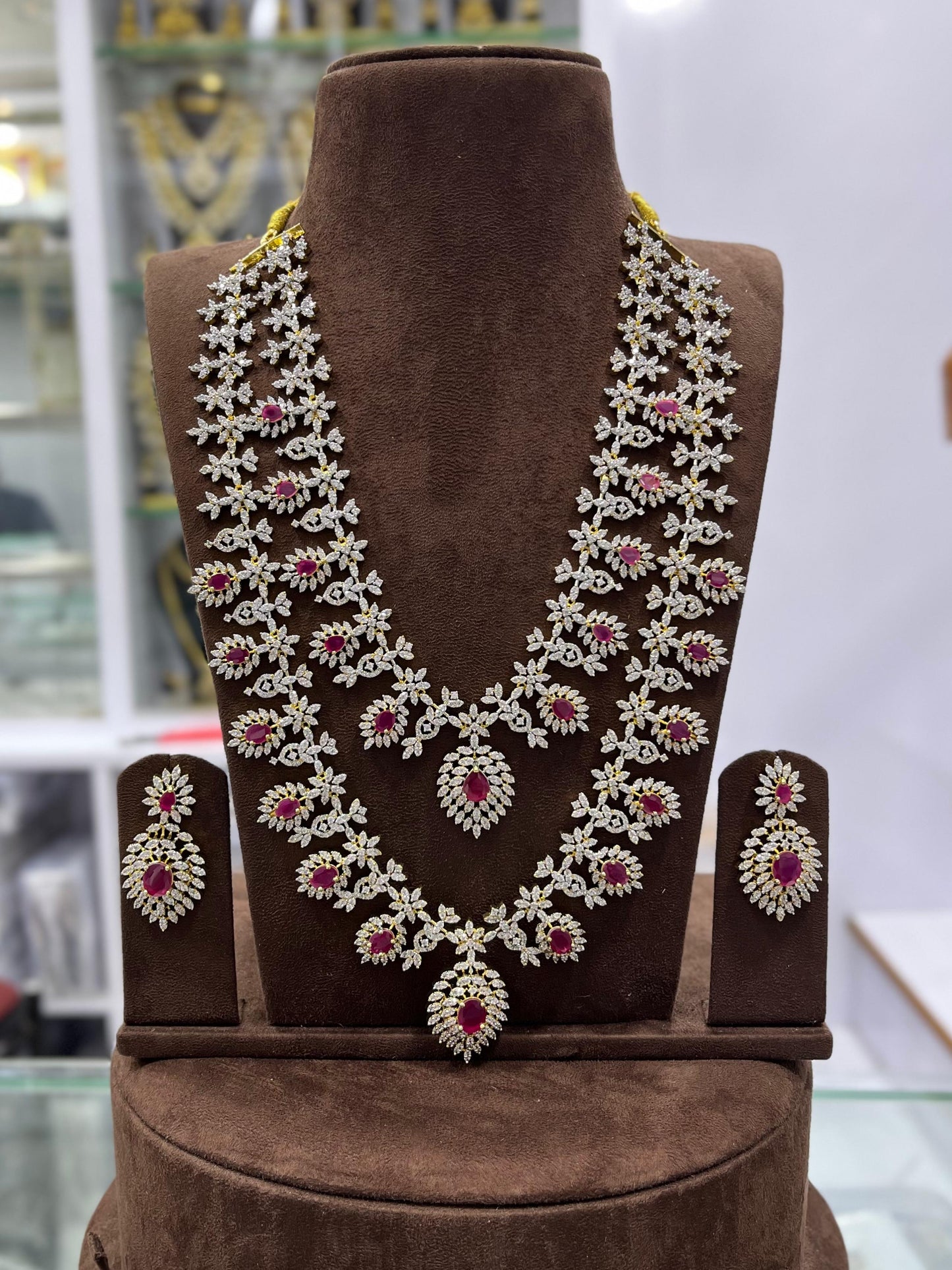 American Diamond Stones Bridal Layer Haram