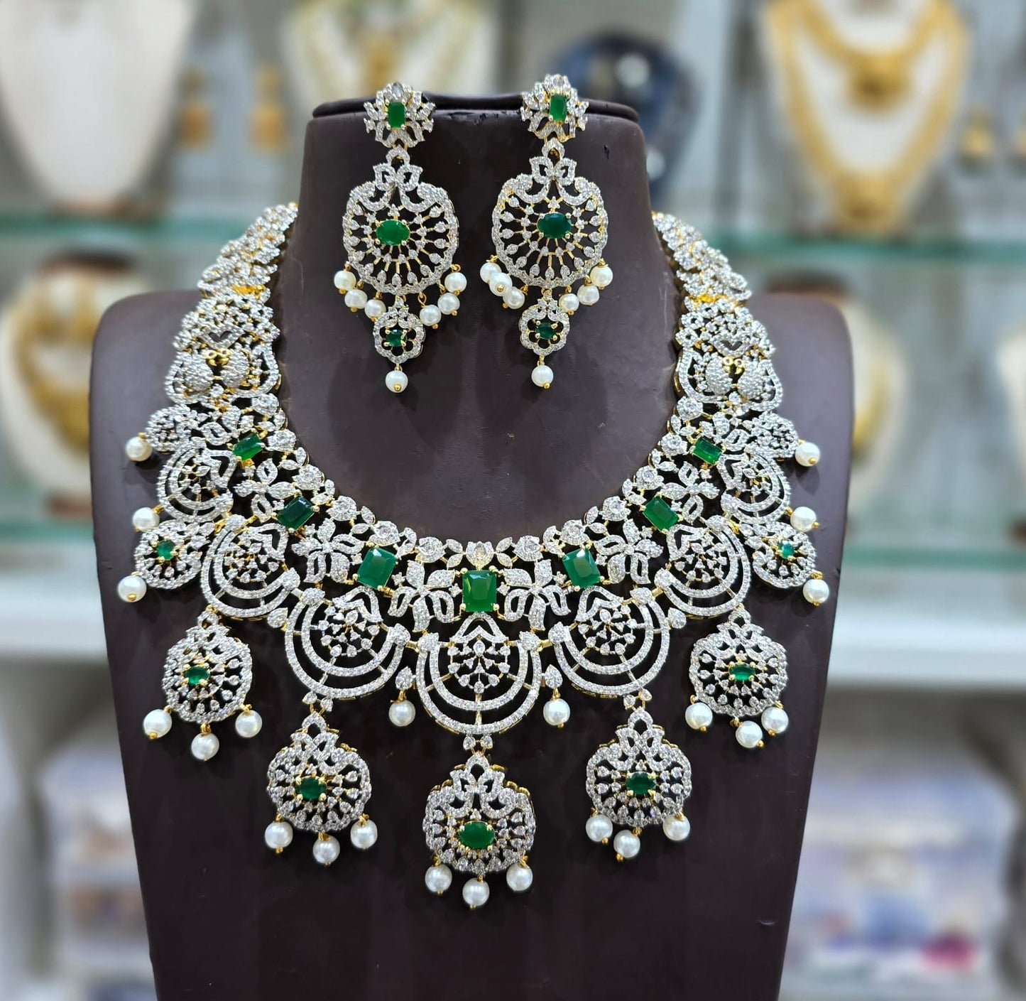 American Diamond Stones Bridal Necklace