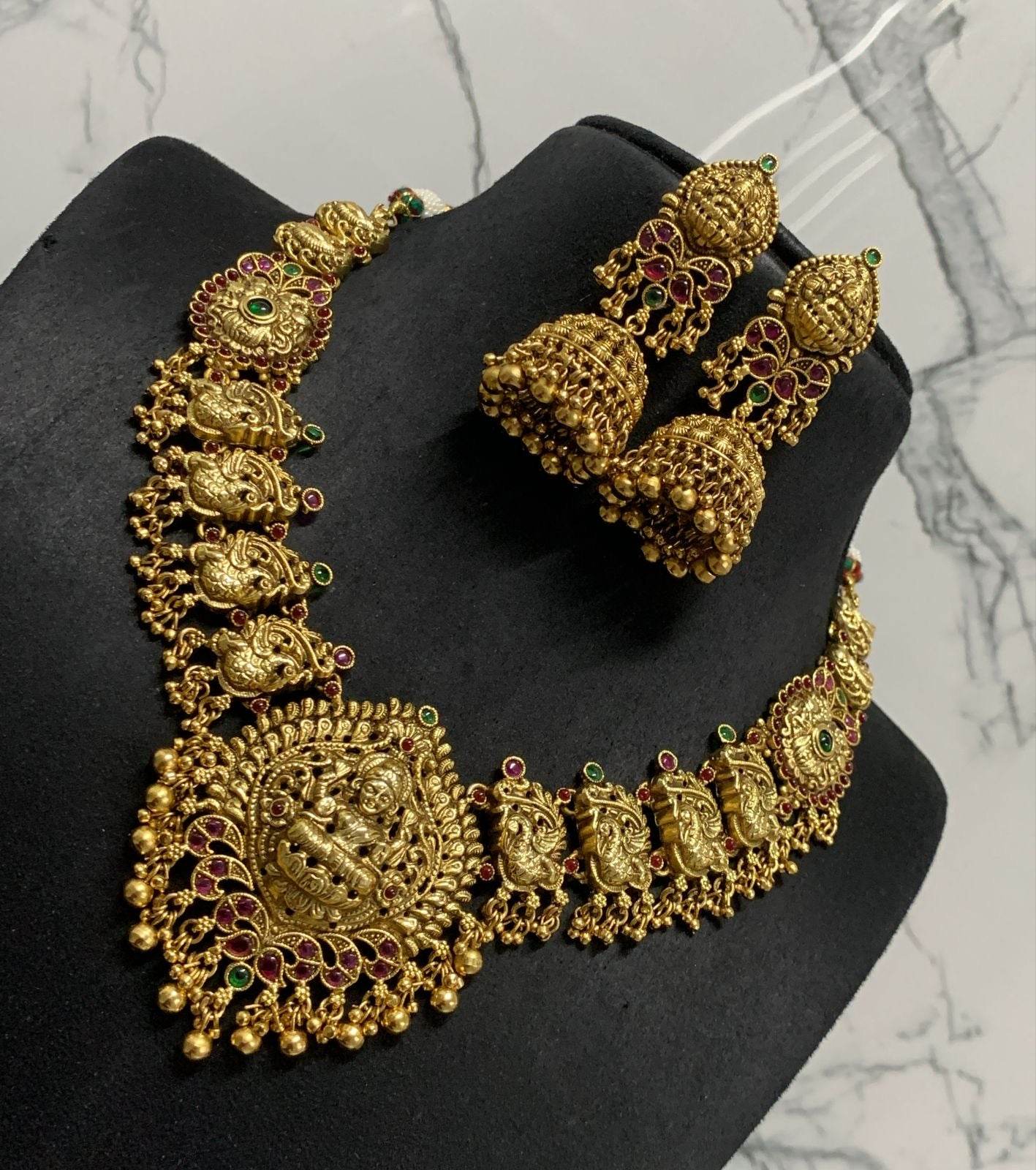 Nakshi Work with AD Stones Bridal Neck set