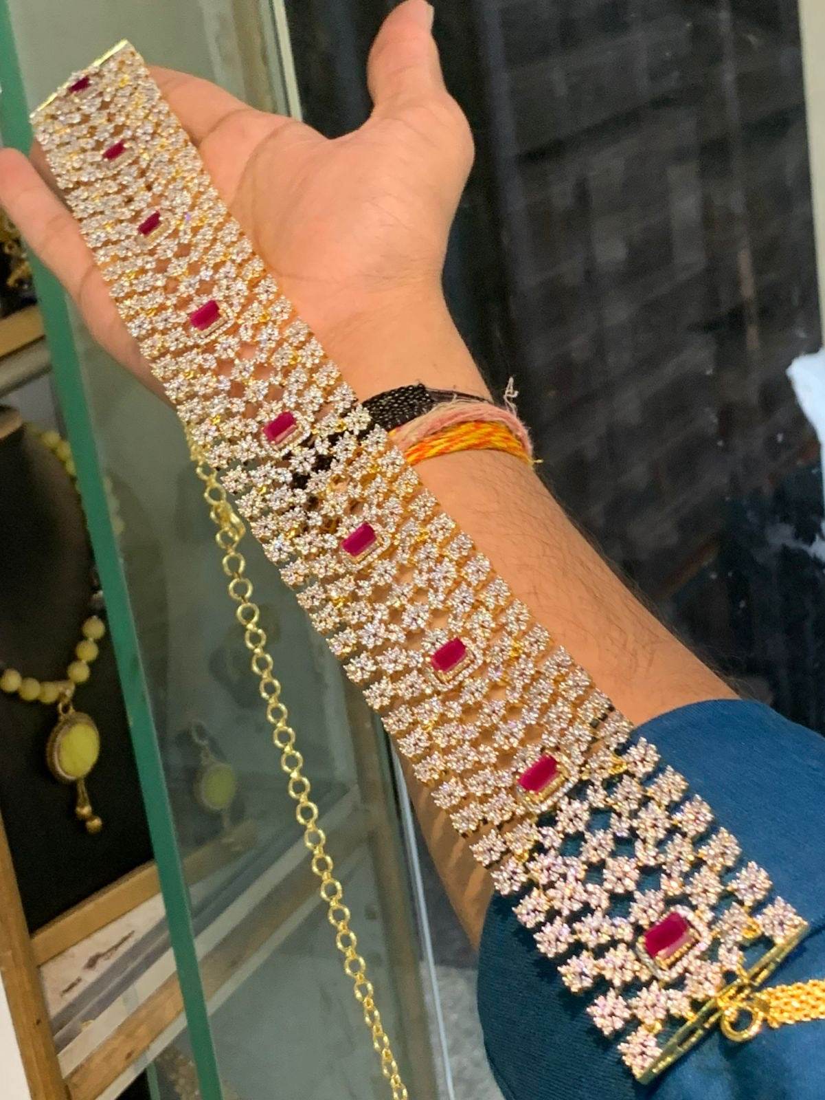 American Diamond Stones Bridal Hip Chain - Nakshatra Jewels