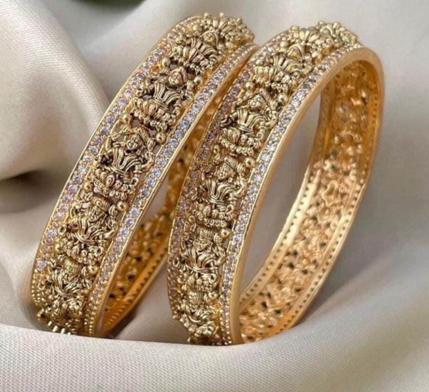 Premium Matt with AD Stones Bangles - Nakshatra Jewels