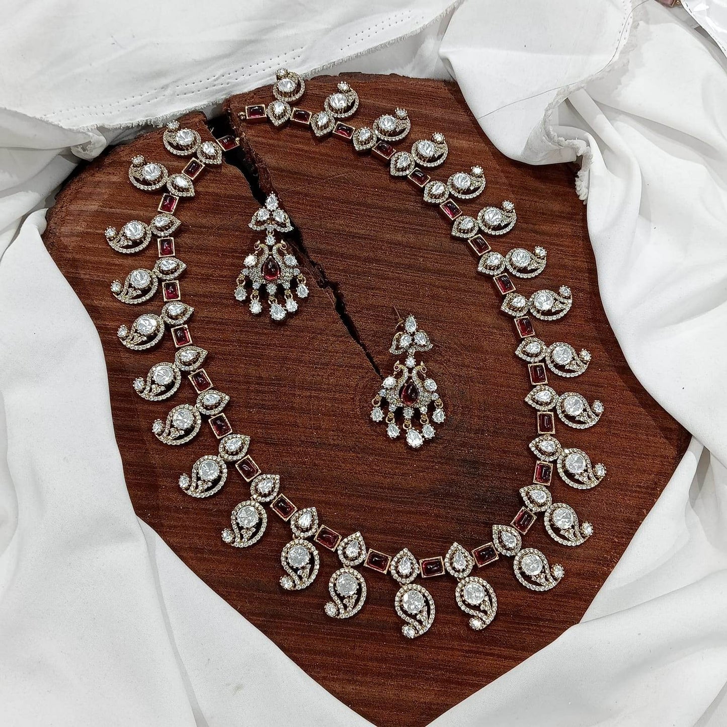 Moissanite Stones Bridal Haram - Nakshatra Jewels