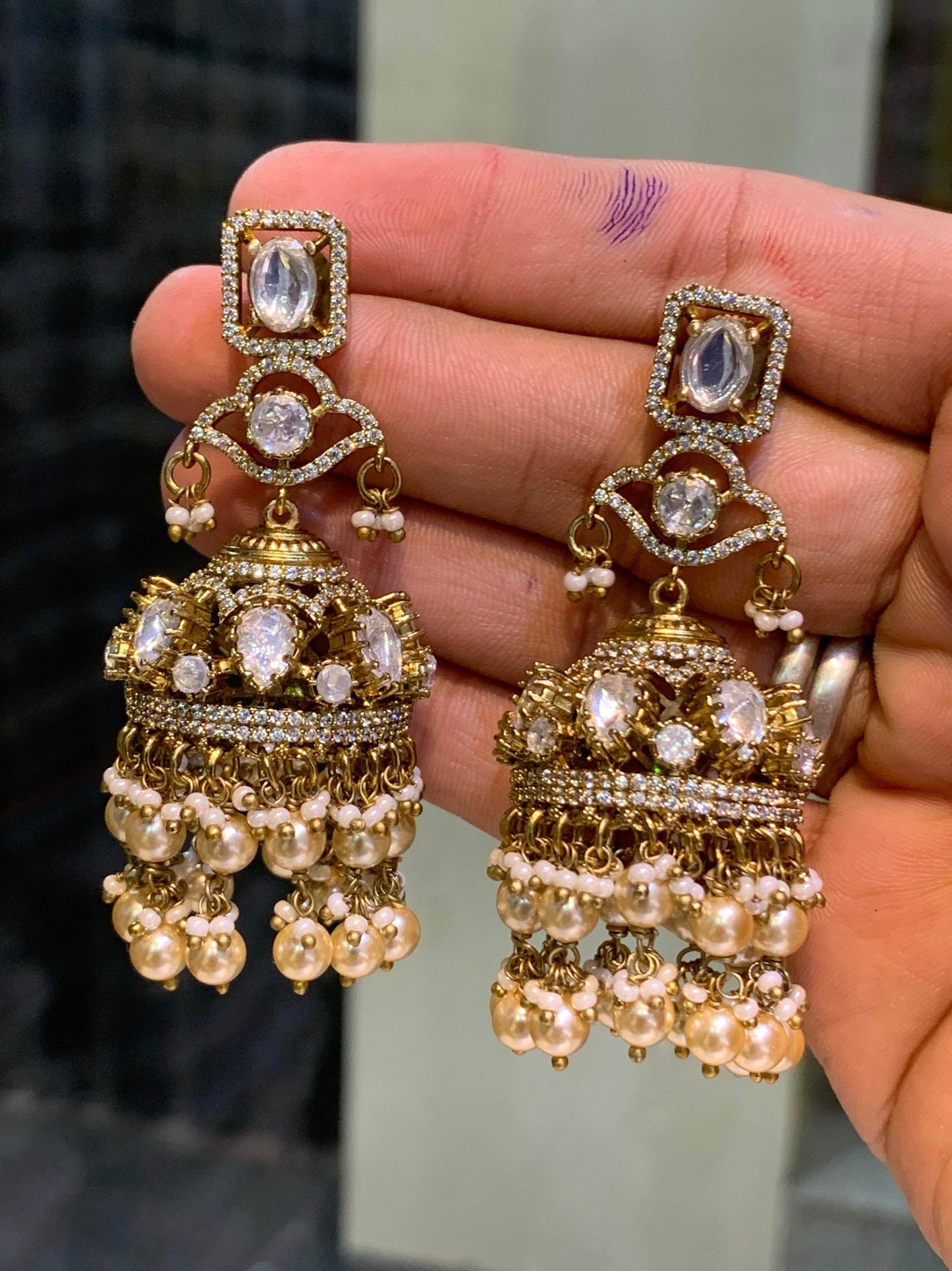 Mossianite Stones Bridal Earrings - Nakshatra Jewels