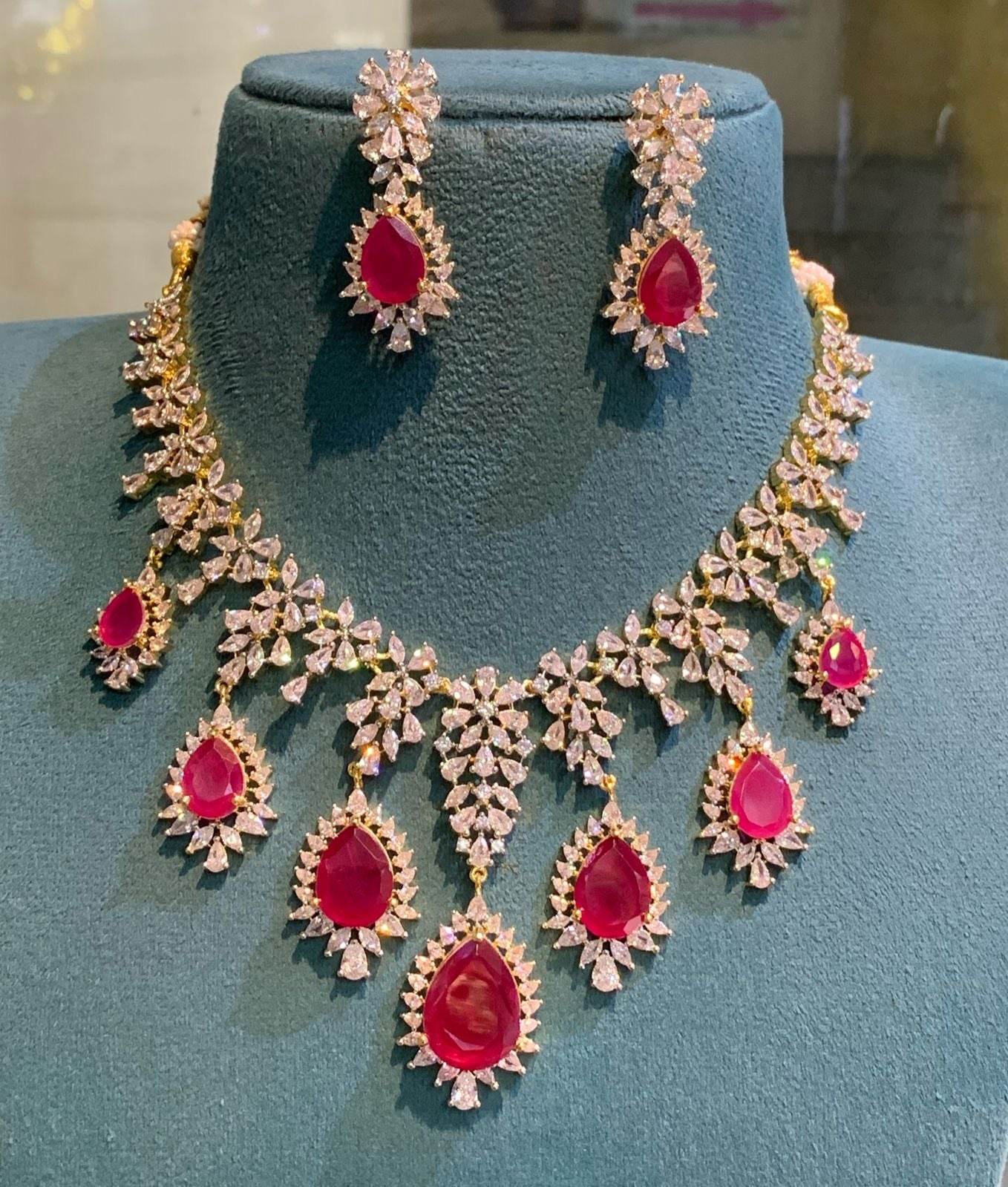 American Diamond Stones Necklace - Nakshatra Jewels