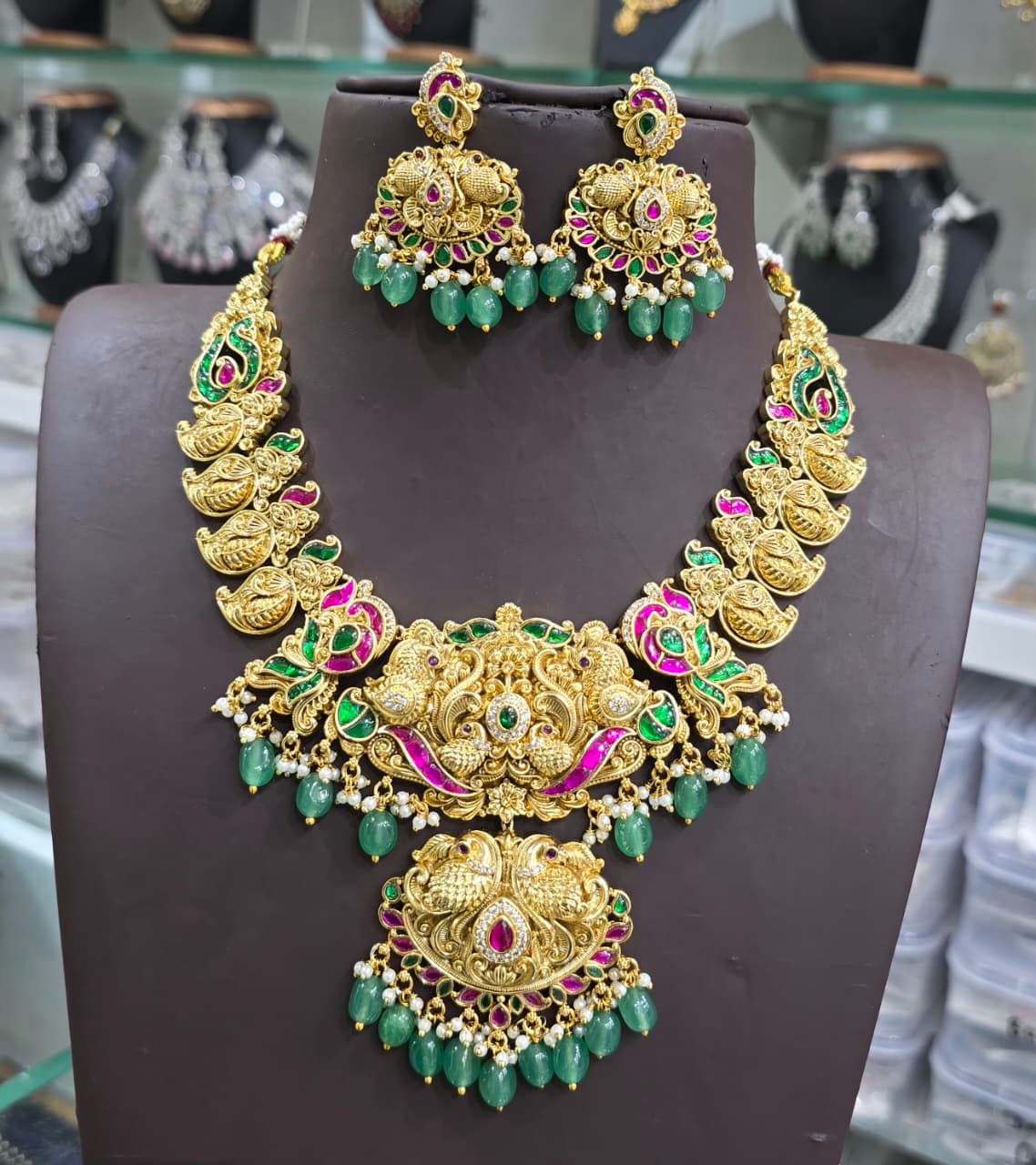 Nakshi Work with Jaadu Kundan Stones Bridal Necklace
