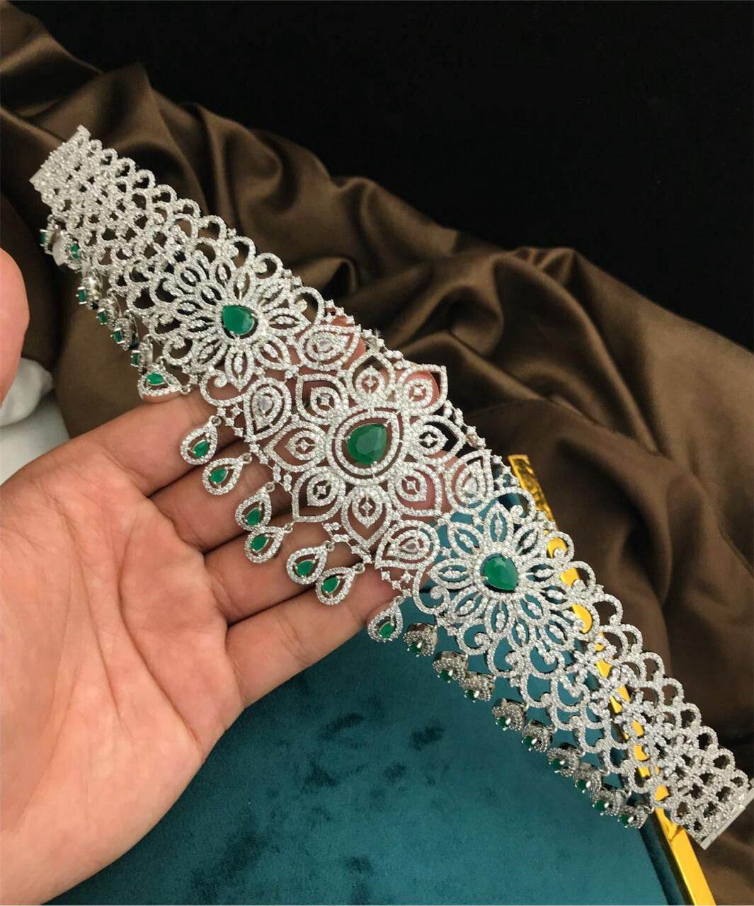 American Diamond Stones Bridal Hip Belt - Nakshatra Jewels