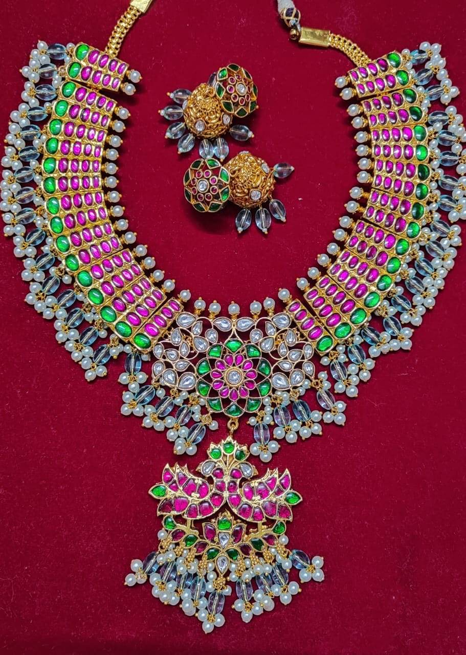 Jaadu Kundan Stones Bridal Haram - Nakshatra Jewels