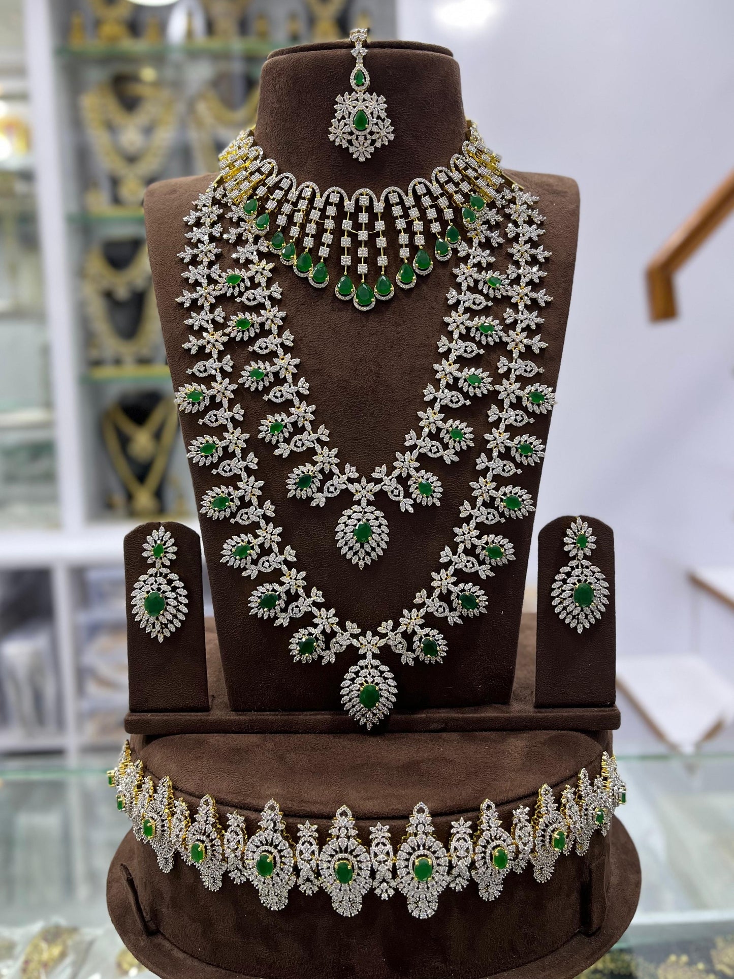 American Diamond Stones Bridal Combo Set