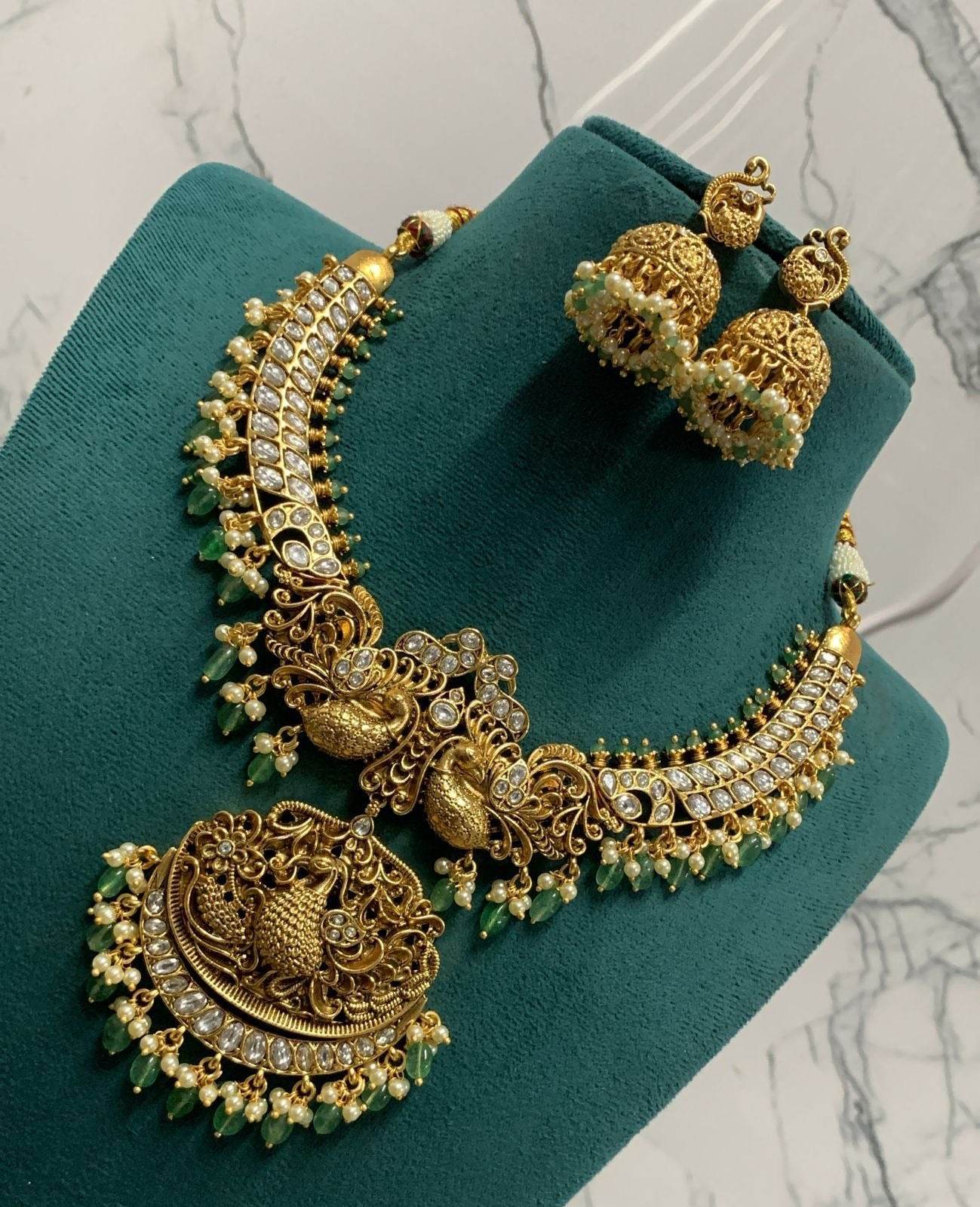 Nagasi Work with AD Stones Necklace - Nakshatra Jewels