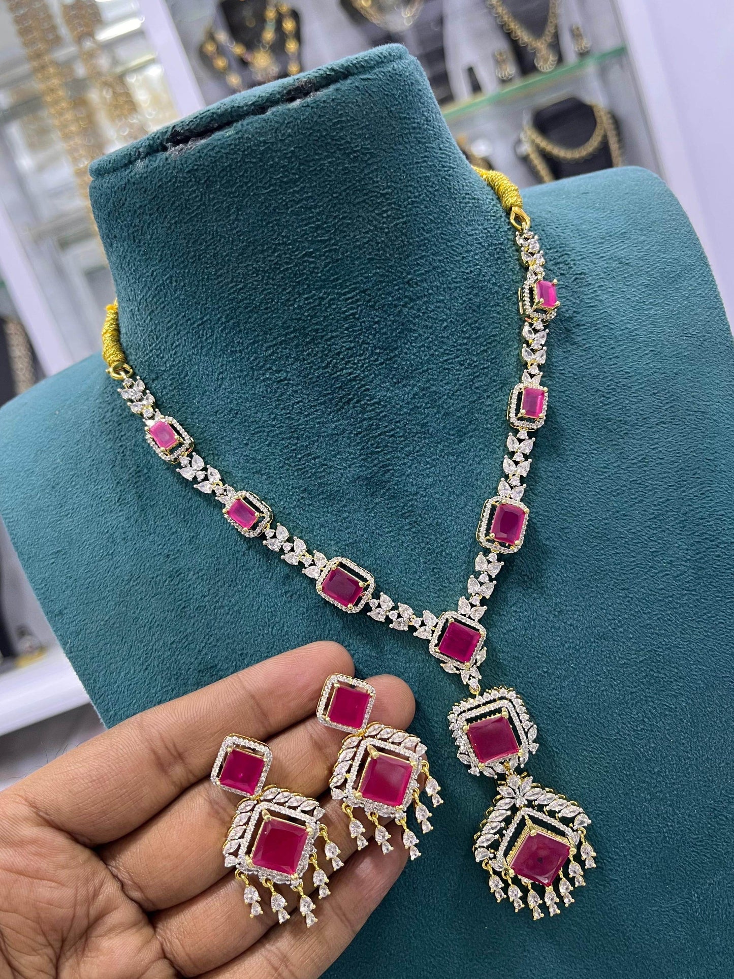 AD Stones Necklace - Nakshatra Jewels