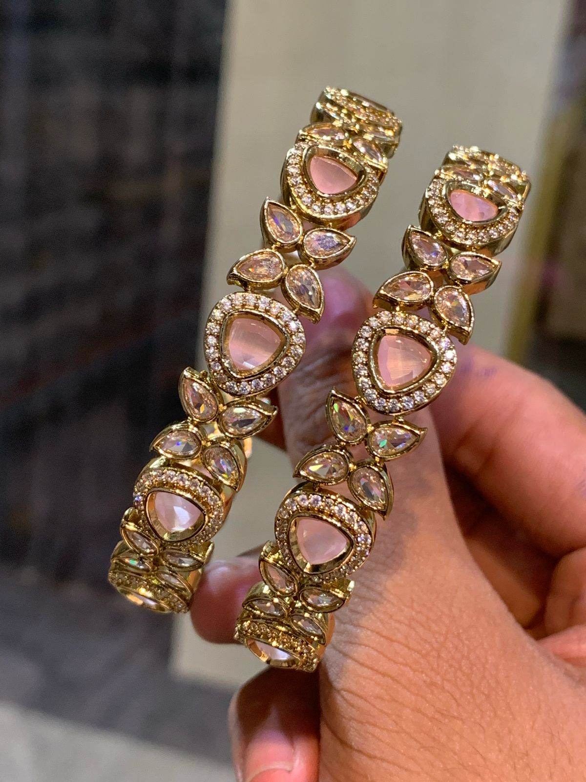 Victorian Polish AD Stone Bangles - Nakshatra Jewels