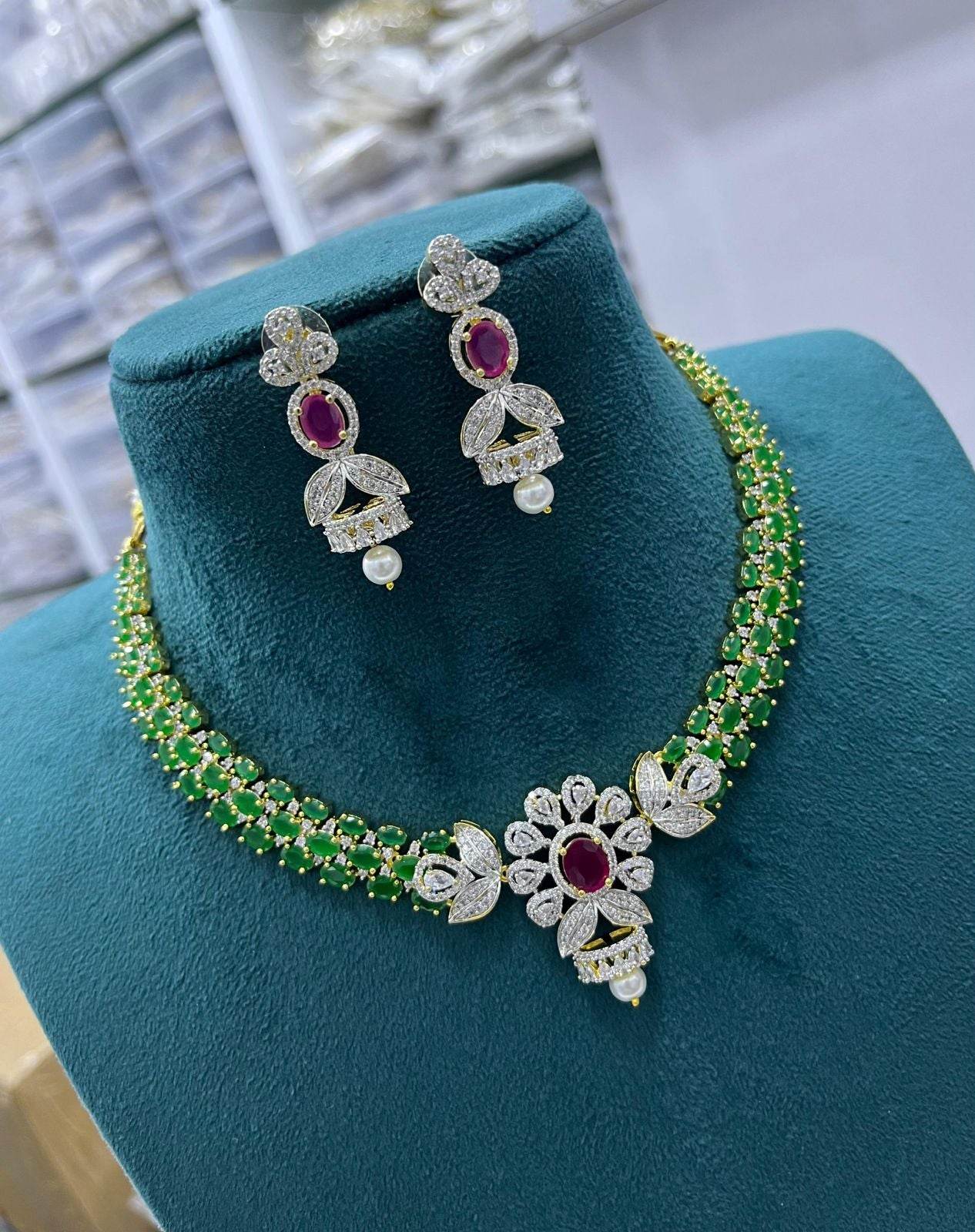 AD Stones Kante Necklace - Nakshatra Jewels