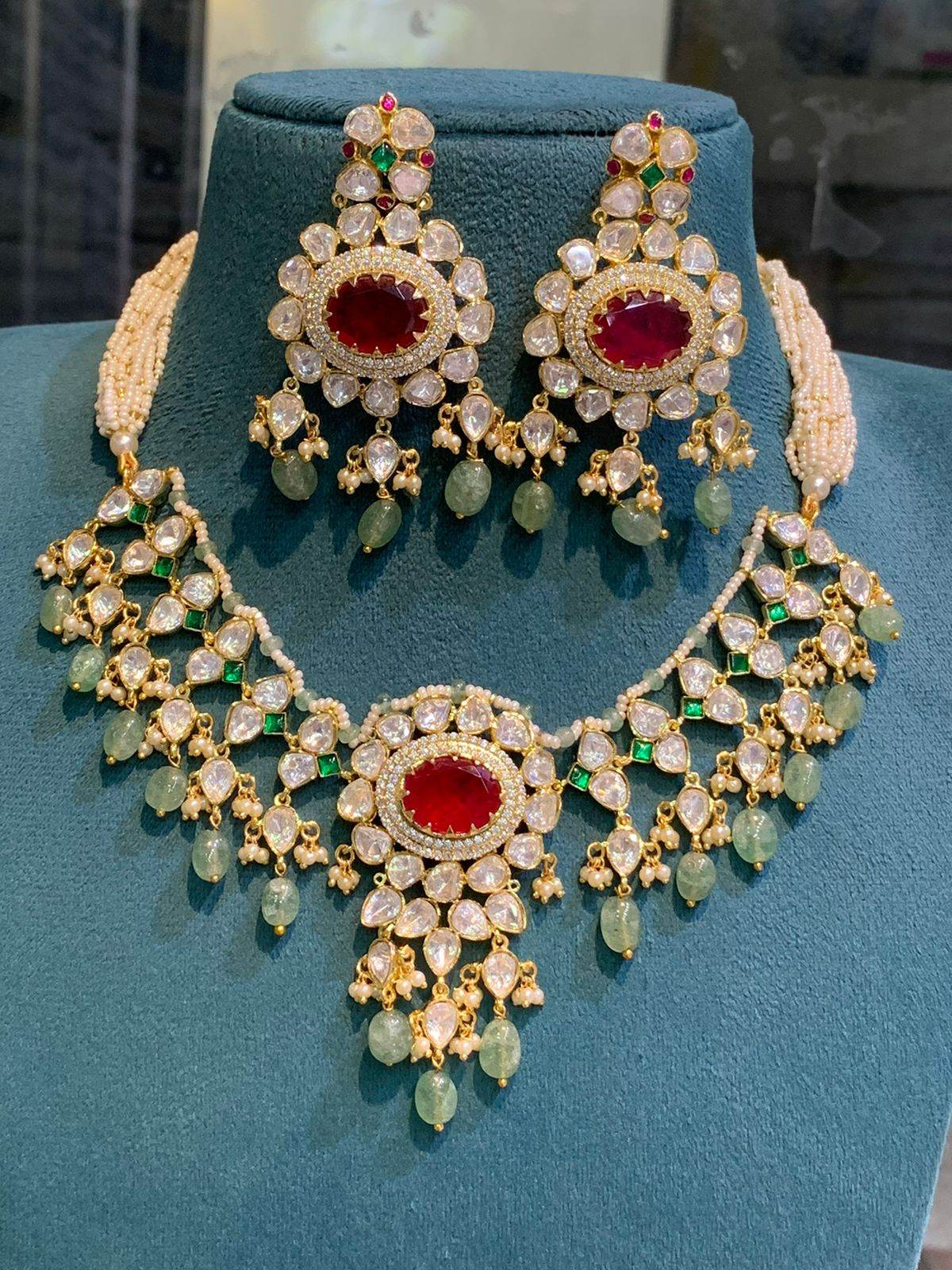 Moissanite Stones Bridal Necklace - Nakshatra Jewels