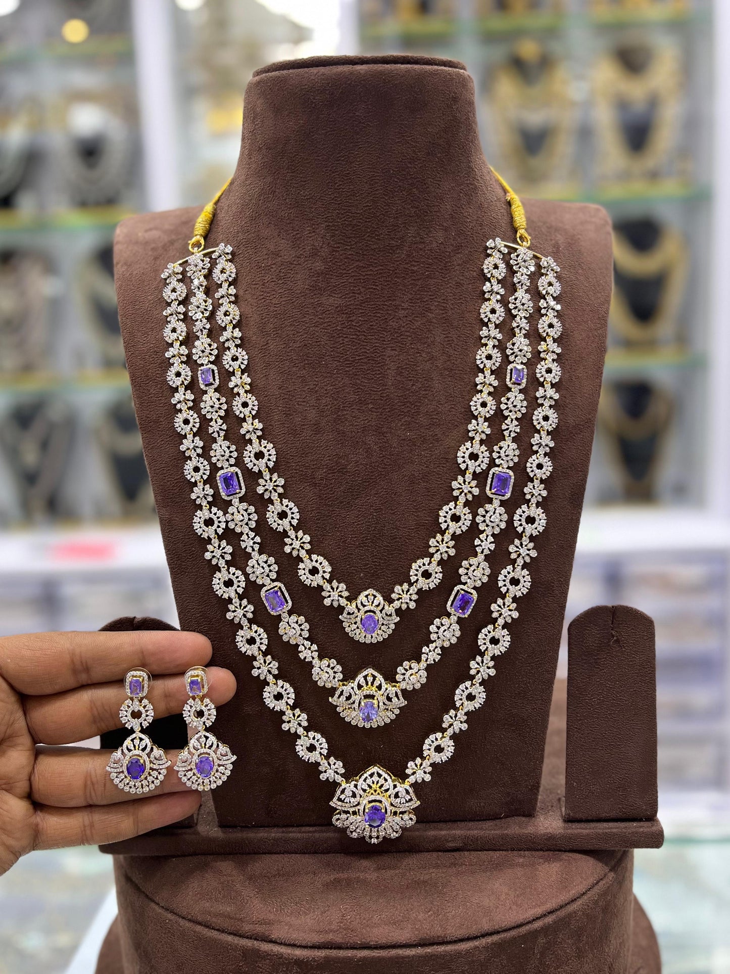 American Diamond Stones Bridal Layer Haram