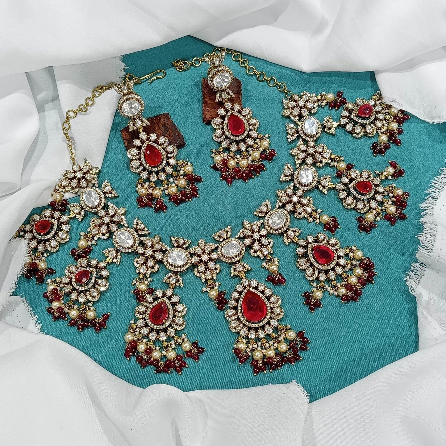 Moissanite Stones Bridal Necklace - Nakshatra Jewels