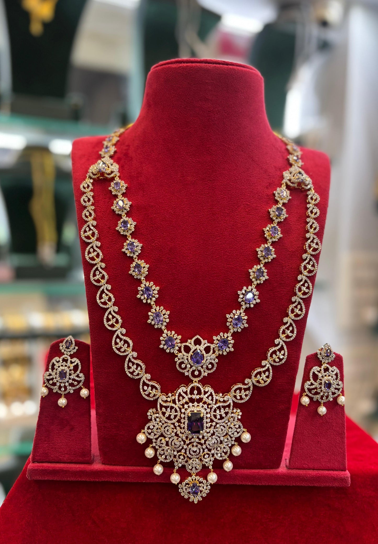 American Diamond Stones Bridal Layer Haram