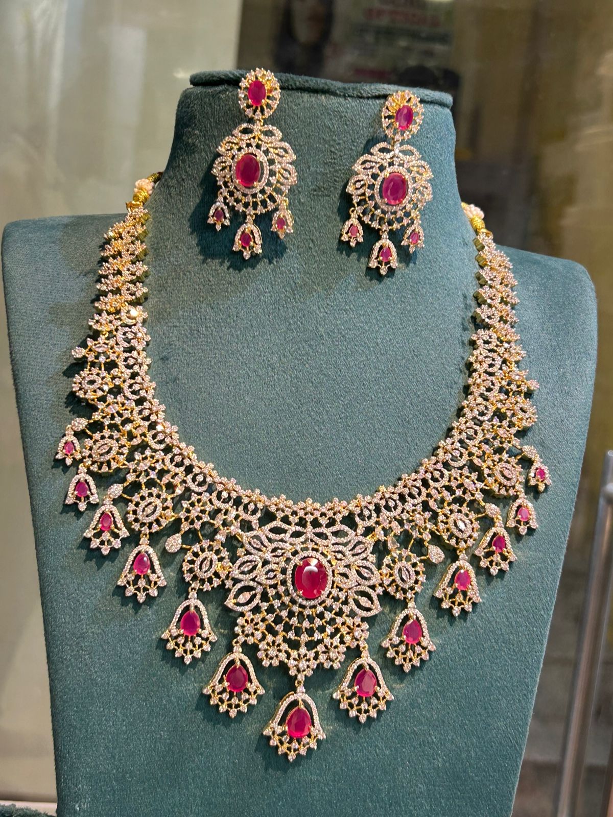 American Diamond Stones Bridal Necklace