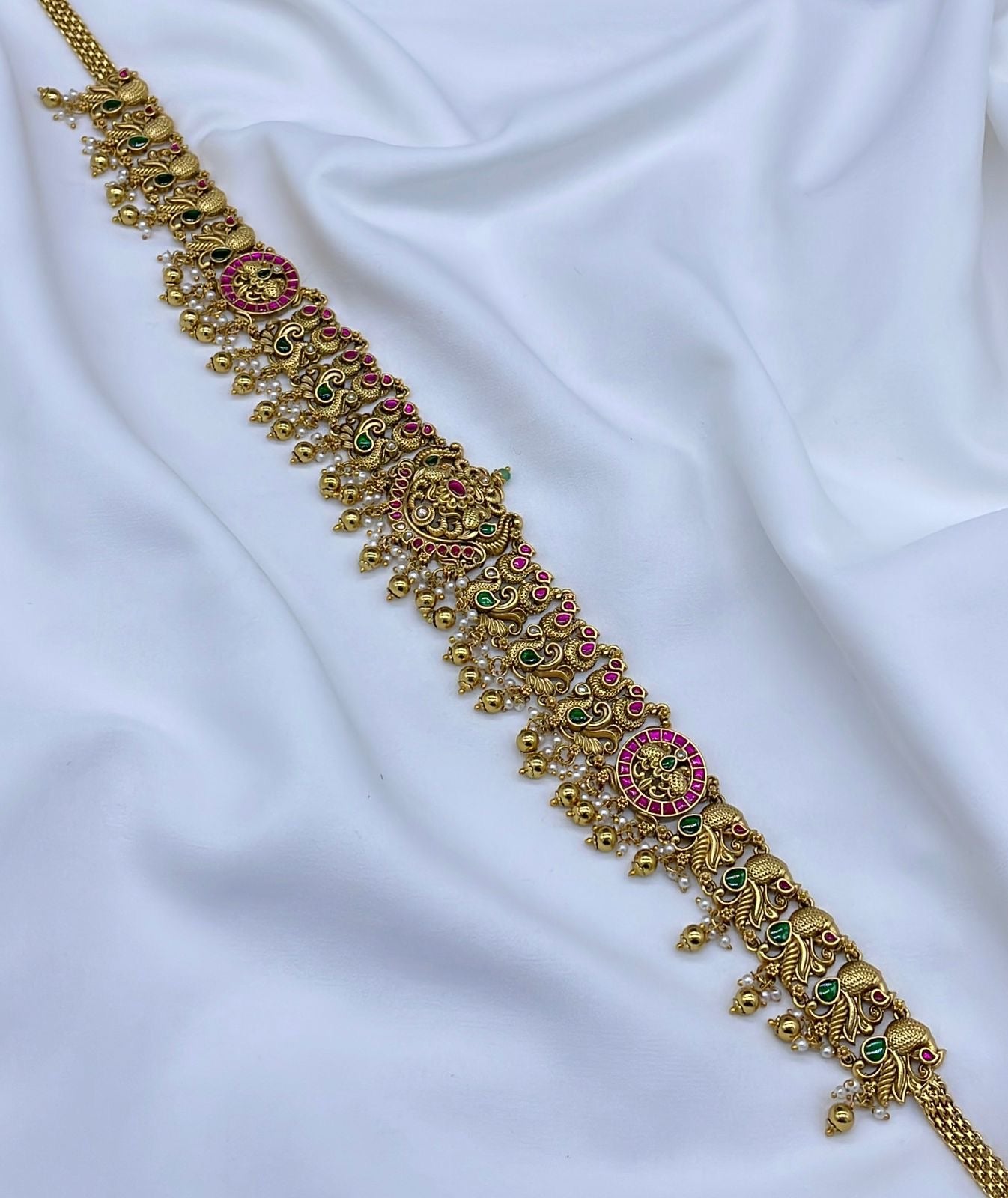 Nakshi Work with Kundan Stones Bridal Hip Chain