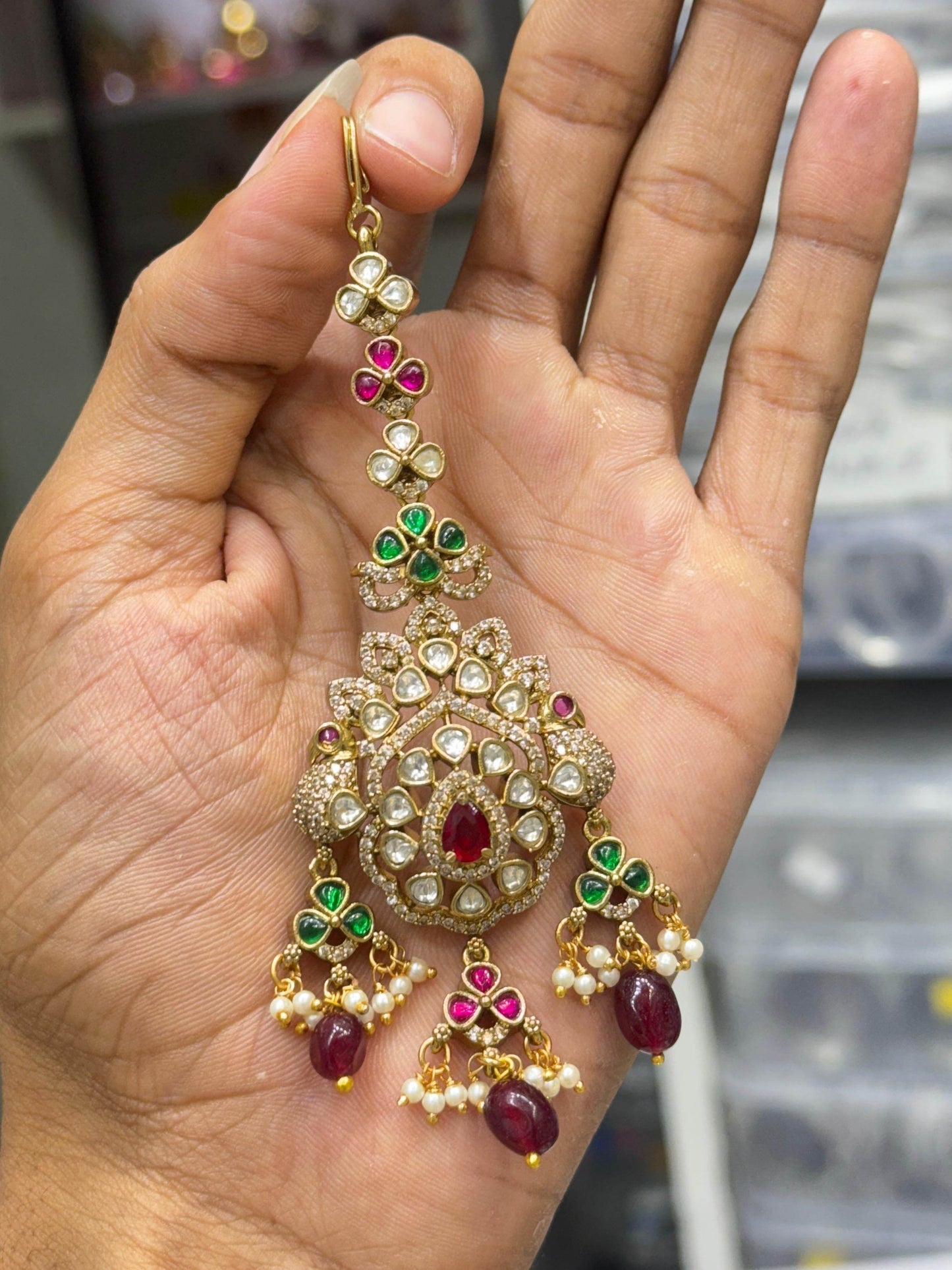 Victorian Polish AD Stones Tikka - Nakshatra Jewels