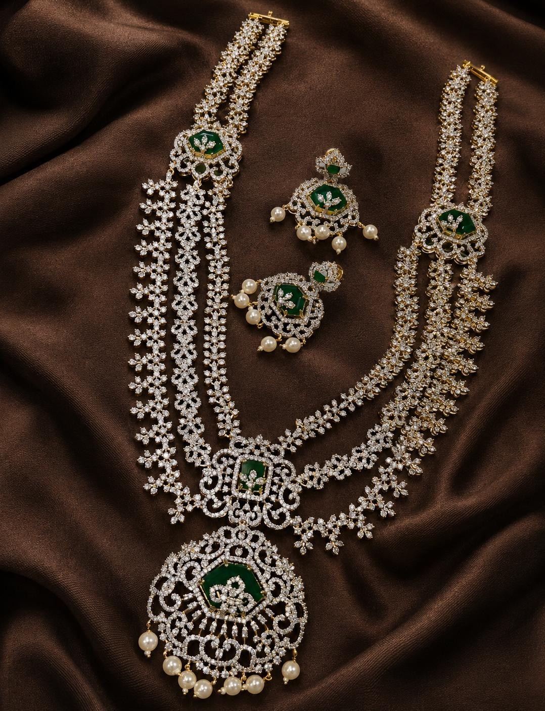 American Diamond Stones Bridal Layer Haram