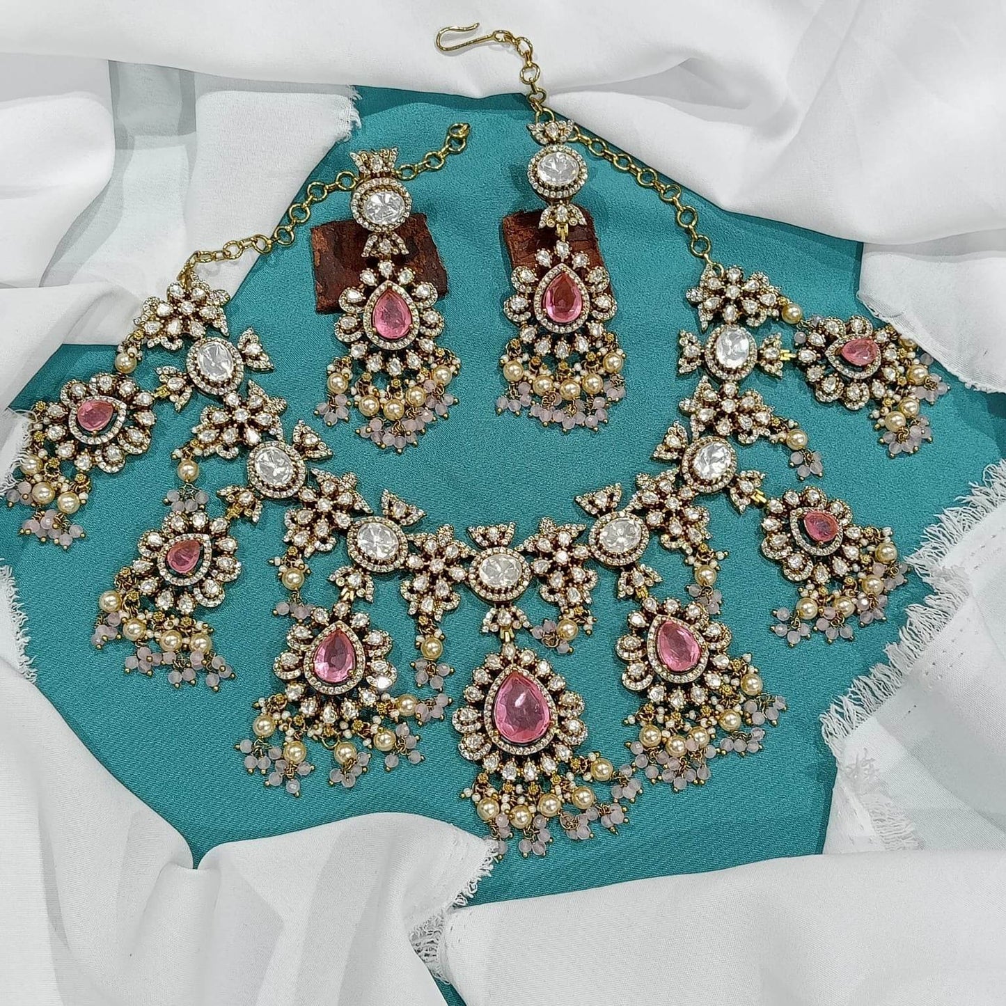 Moissanite Stones Bridal Necklace - Nakshatra Jewels