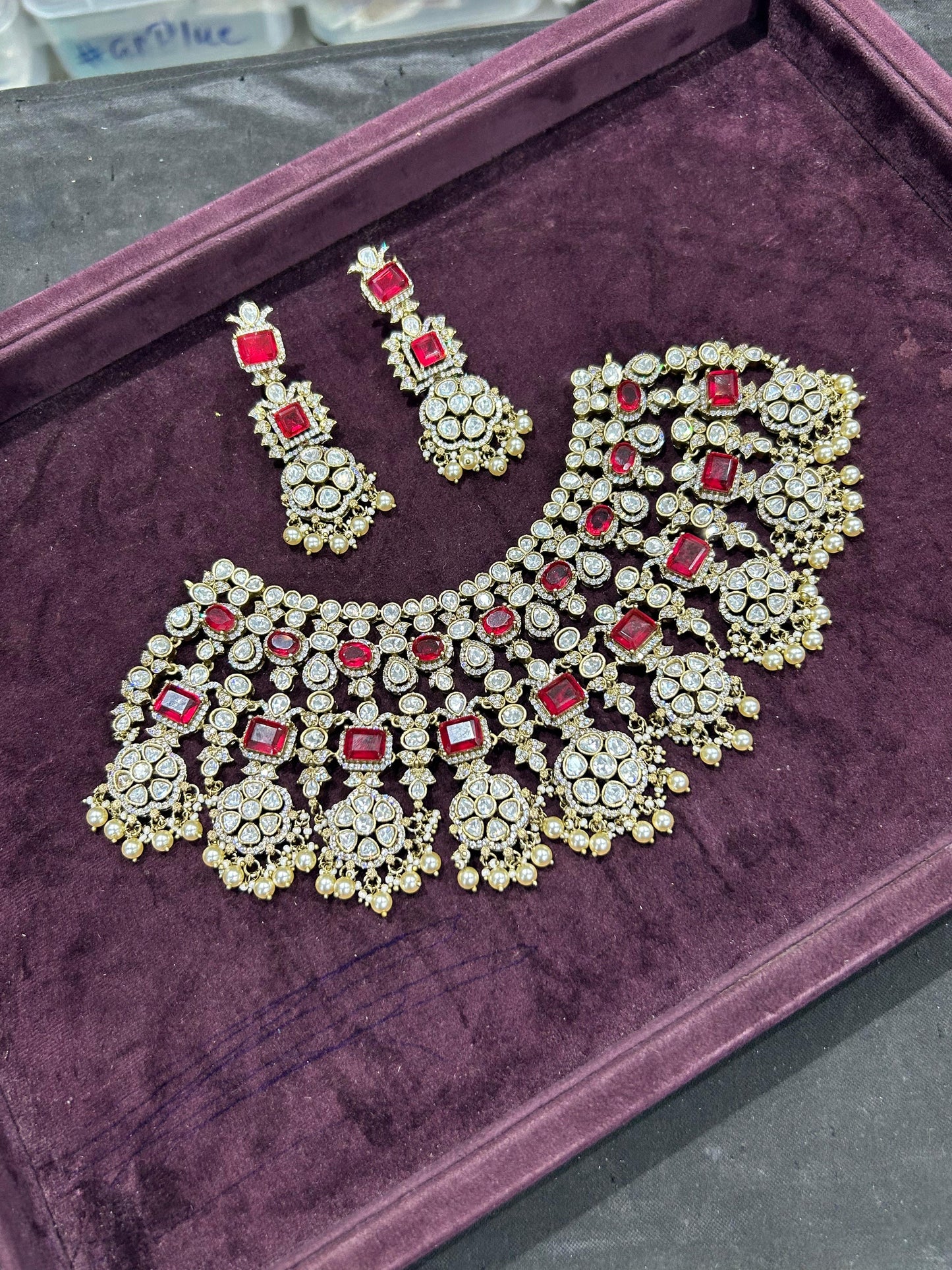 Mossianite with AD Stones Bridal Necklace