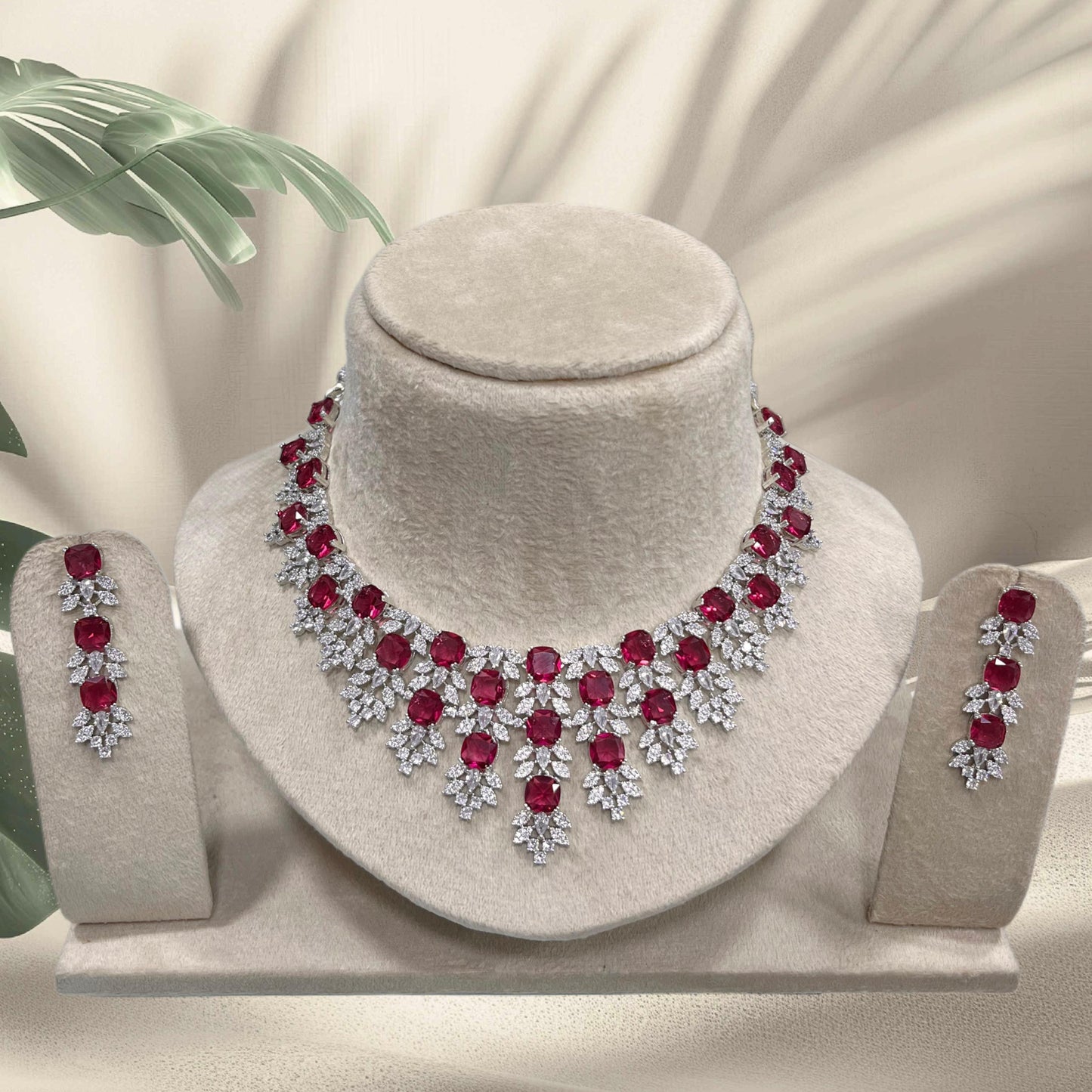 AD Stones Necklace (Silver Polish)