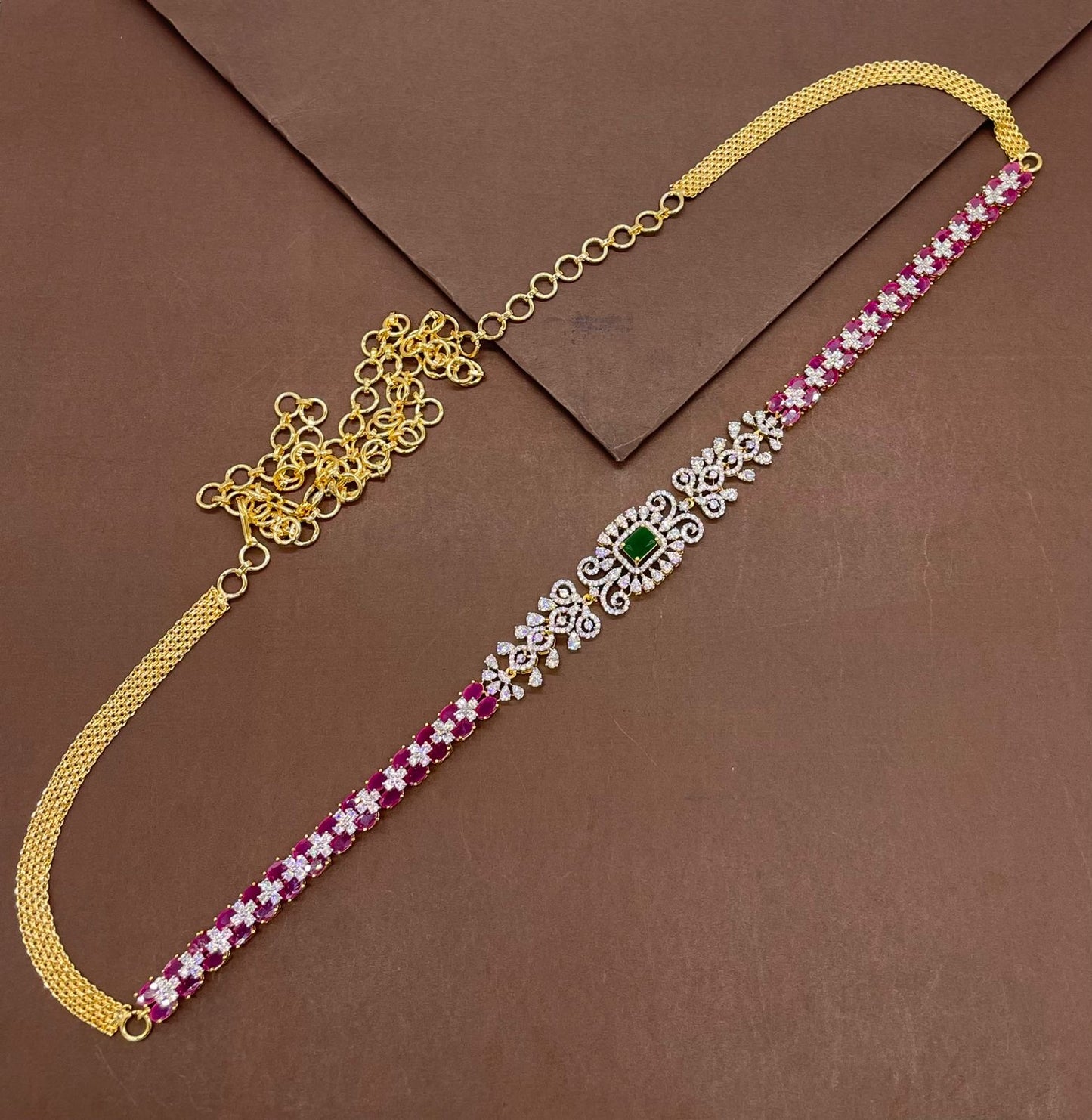 American Diamond Stones Hip Chain